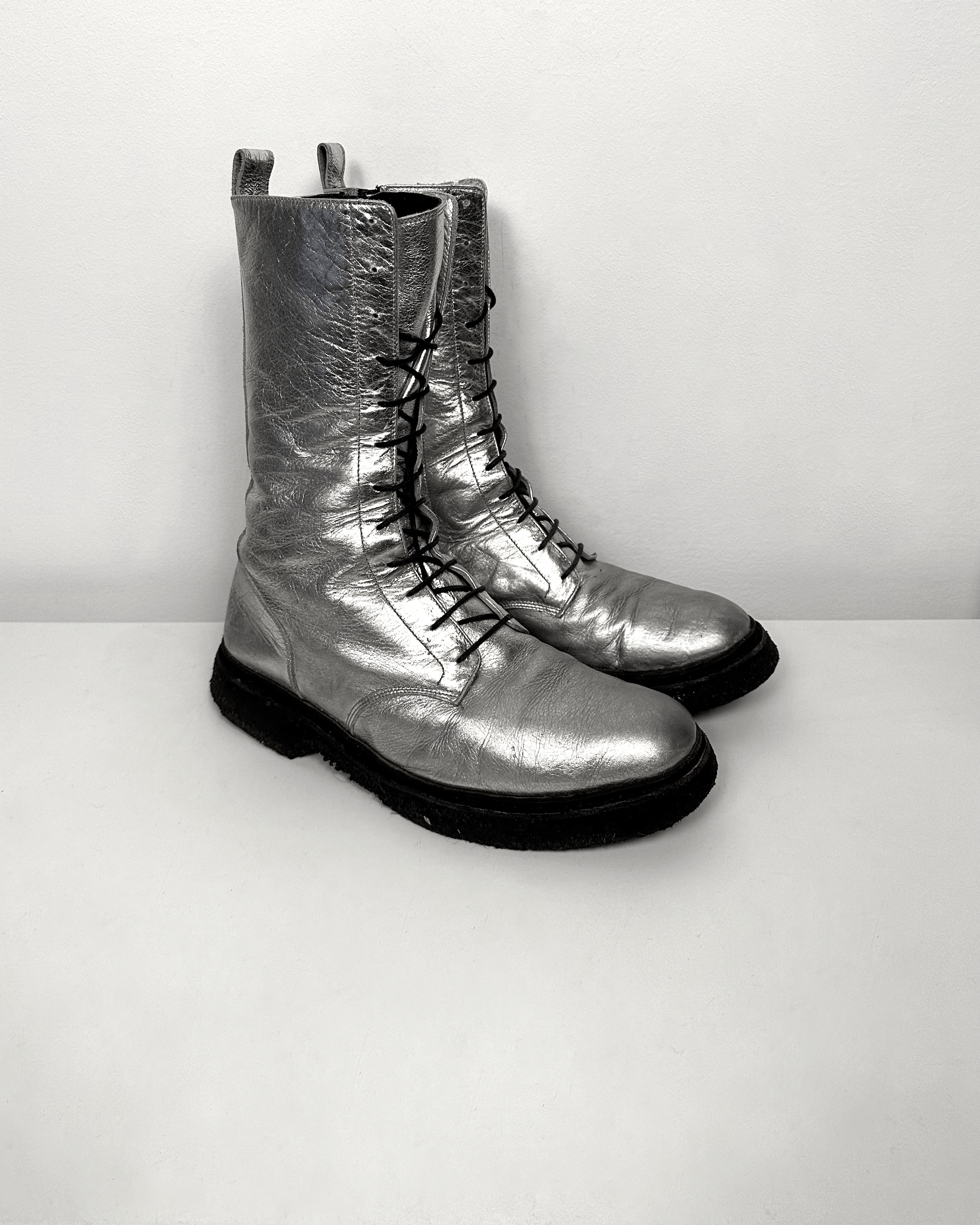 Balmain Balmain Christophe Decarnin Silver Ranger Combat Boots Size US 10 / EU 43 - 1 Thumbnail