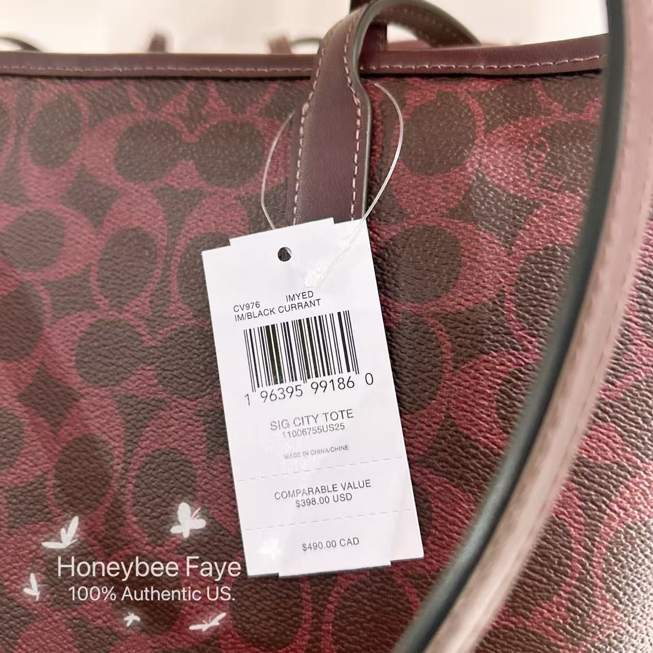 Coach City Tote Bag In Signature Canvas CV976 Size ONE SIZE - 5 Thumbnail
