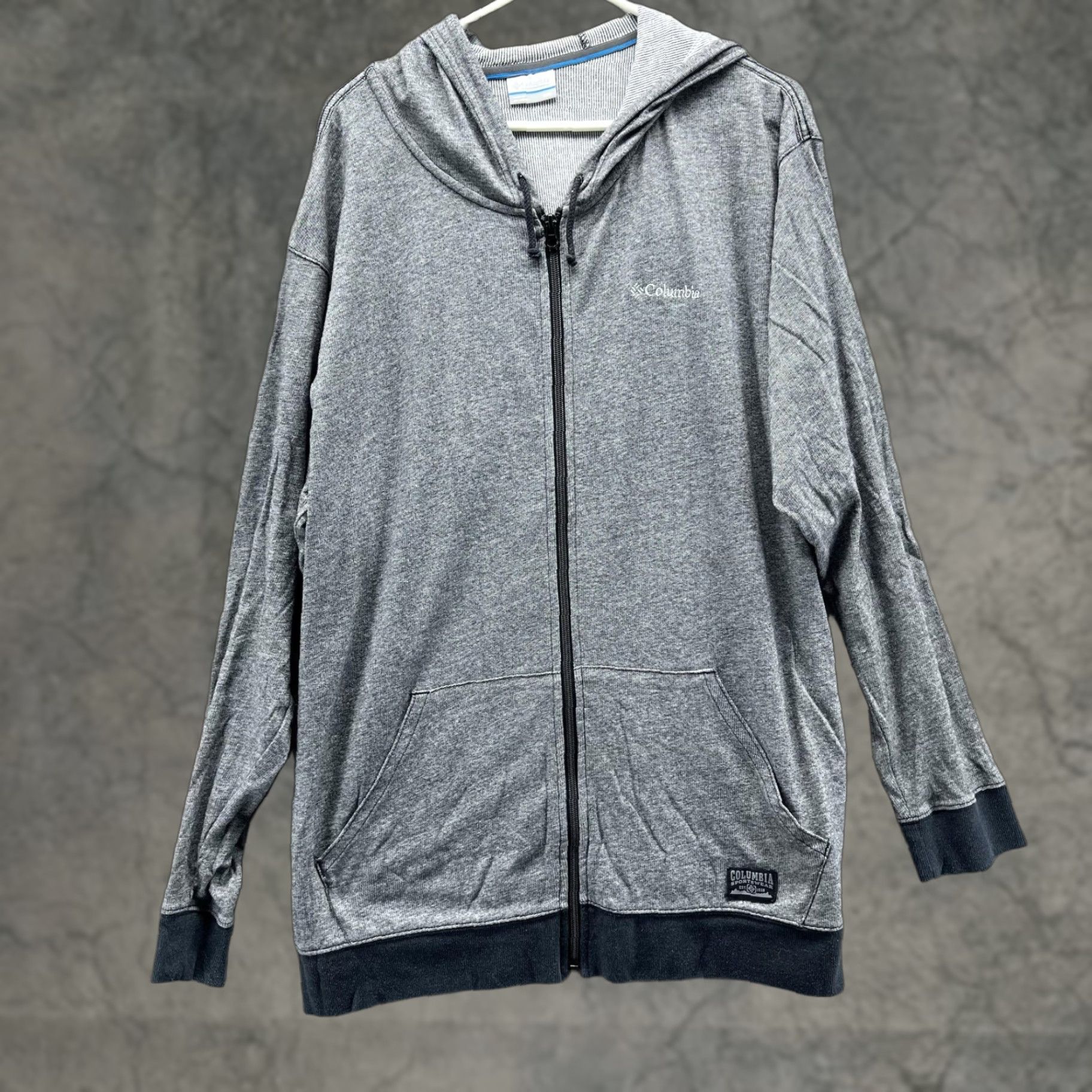 Logo 7 Columbia Hoodie Mens 2XL Gray Full Zip Knit Sweatshirt Pockets Casual Size US XXL / EU 58 / 5 - 1 Thumbnail