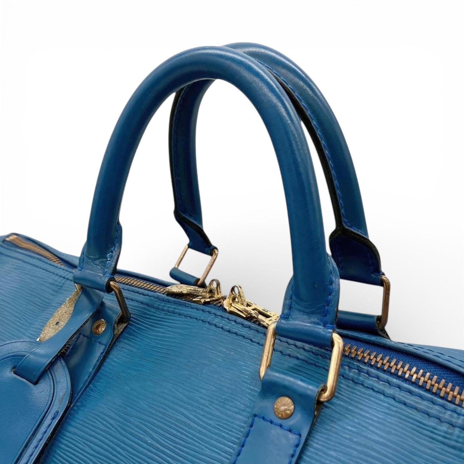 Louis Vuitton Louis Vuitton - Men's Blue Leather Travel Bag Size ONE SIZE - 6 Thumbnail