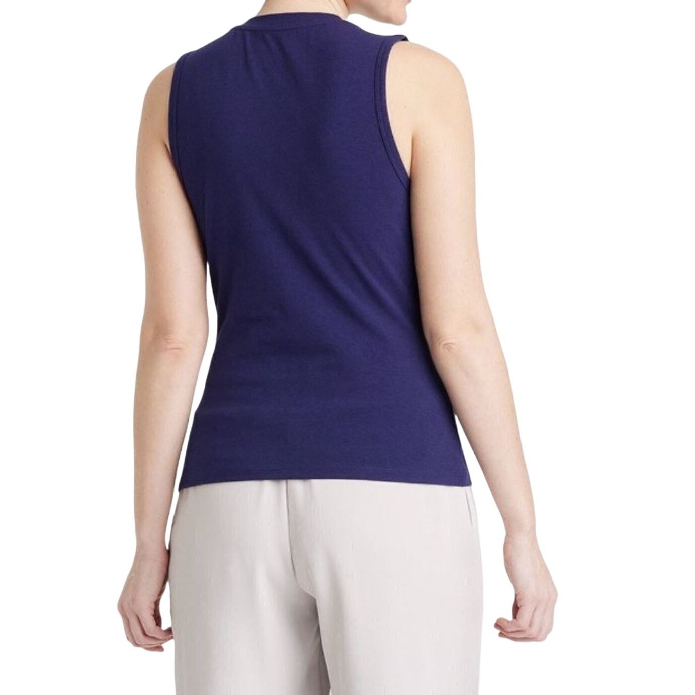 Other A New Day - Women's U-Neck Slim Fit Tank Top - Navy Blue - E Size XS / US 0-2 / IT 36-38 - 2 Thumbnail