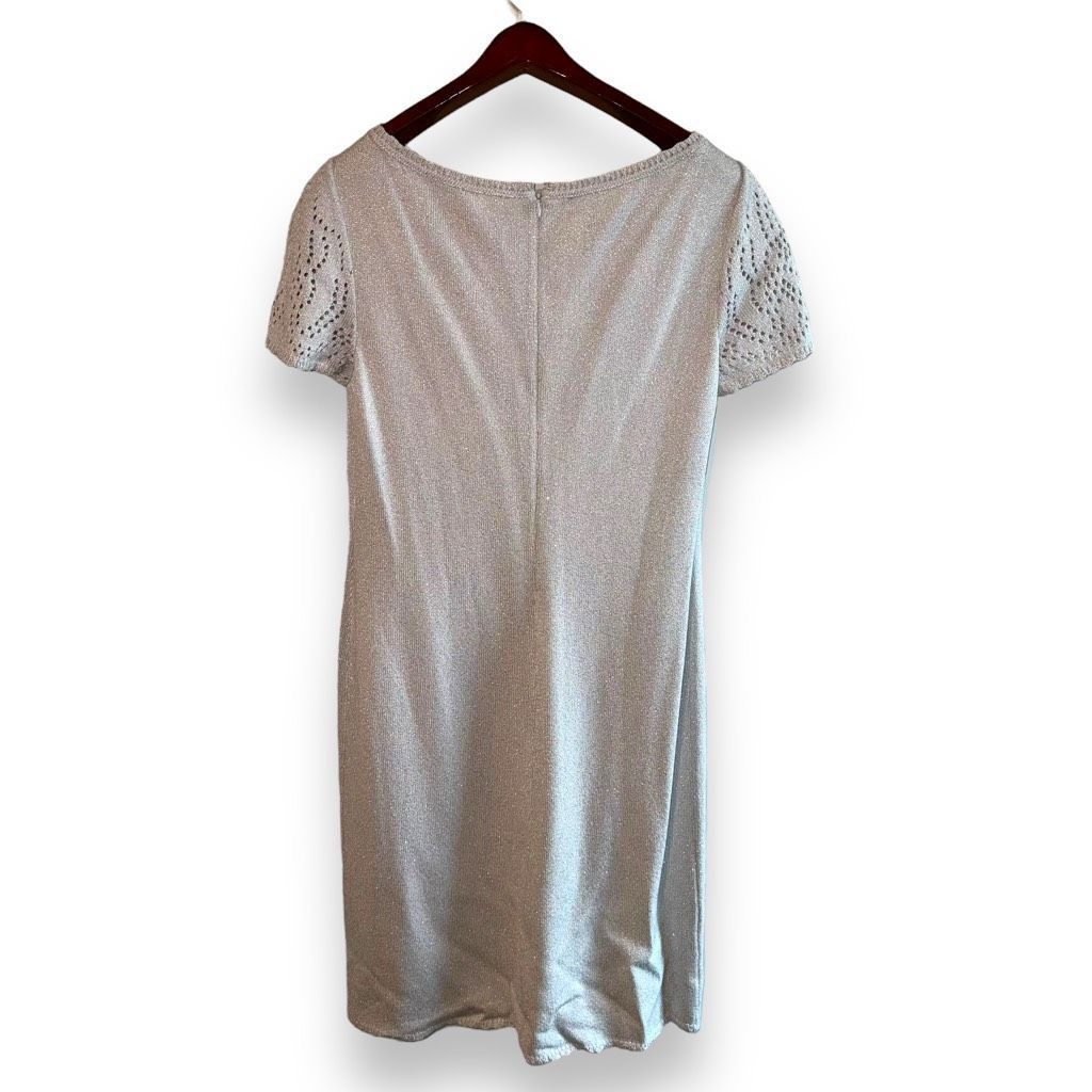 St. John St. John Evening Silver Shimmer Knit Made in USA Formal Dress Sz 14 Size XL / US 12-14 / IT 48-50 - 6 Thumbnail