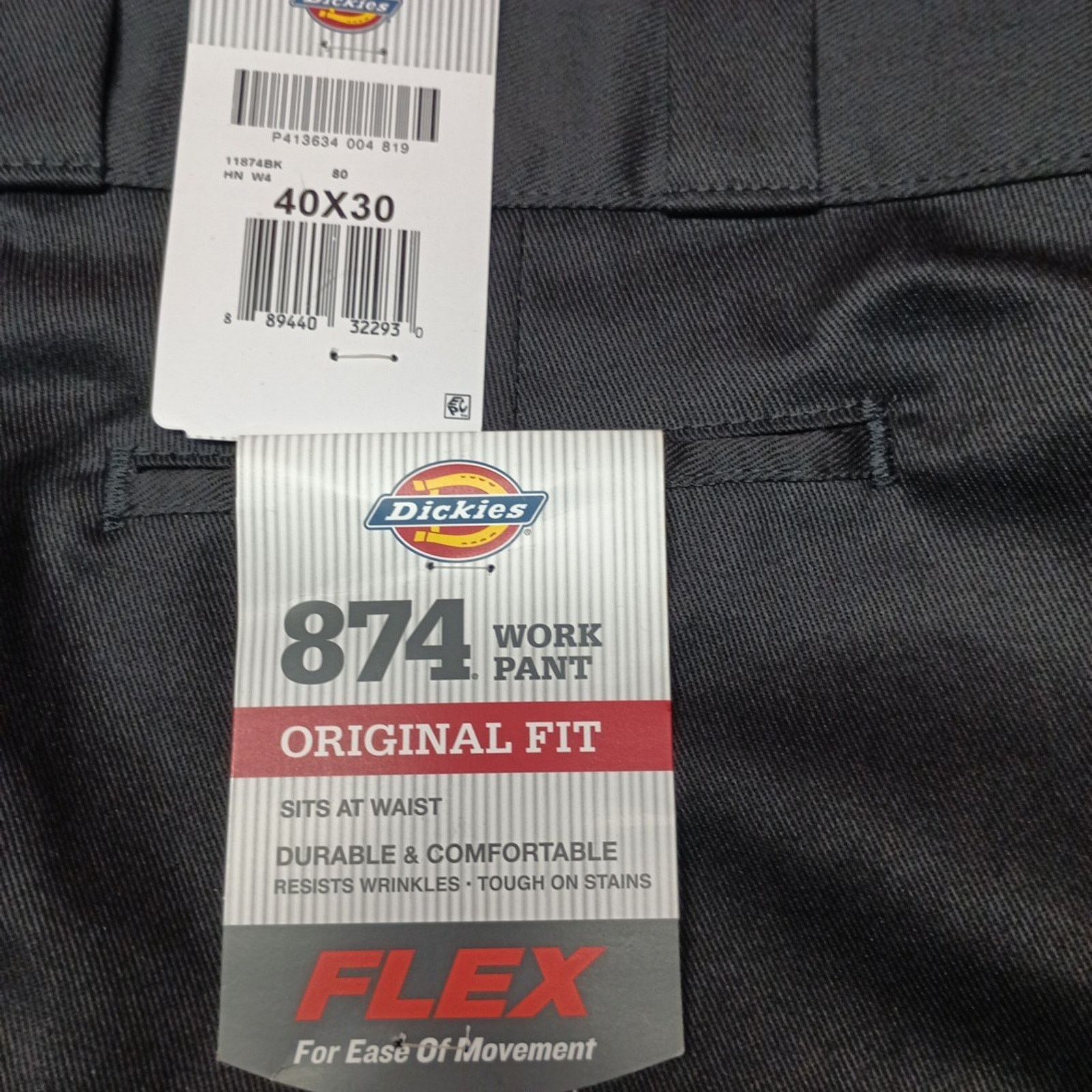 Dickies Dickies 874 Work Pants Men 40x30 Black Flex Resists Wrinkles Size US 40 / EU 56 - 2 Thumbnail