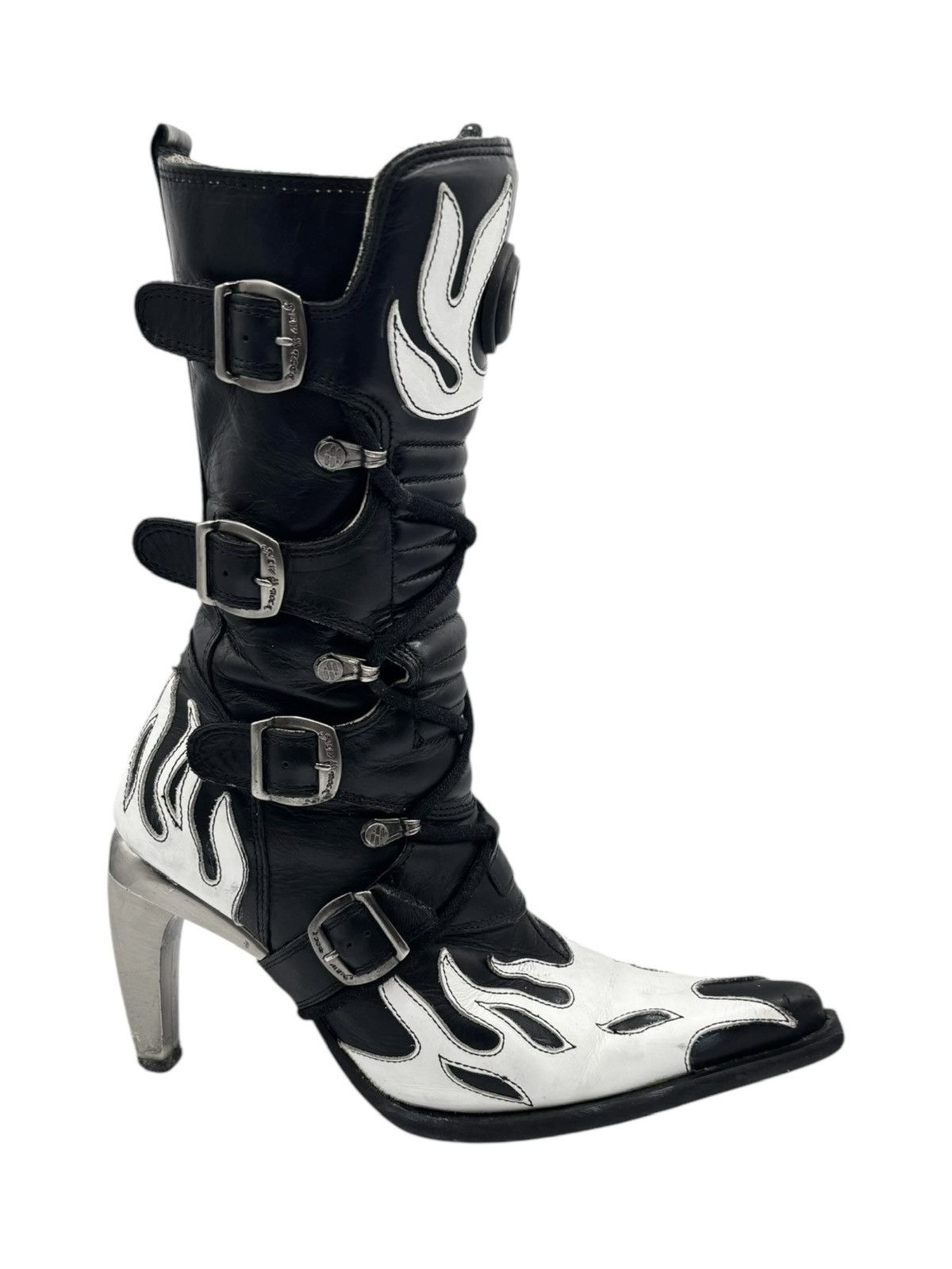 New Rock Vintage New Rock white flame biker heels Size 36 Size US 6 / IT 36 - 5 Thumbnail