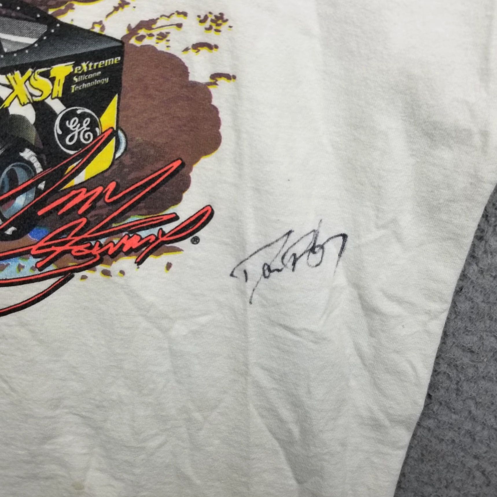 Fruit Of The Loom VINTAGE Tony Stewart Dave Blaney Racing Shirt Mens XL White Down & Dirty 2002 20 74 Graphic Print Size US XL / EU 56 / 4 - 4 Thumbnail