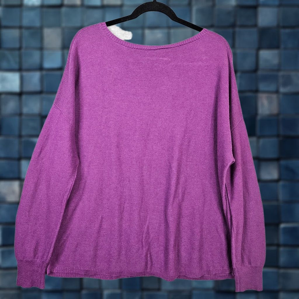 Eileen Fisher Eileen Fisher Women's Purple Pullover Light Weight Sweater L Knit Cotton Cardigan? Size L / US 10 / IT 46 - 1 Thumbnail