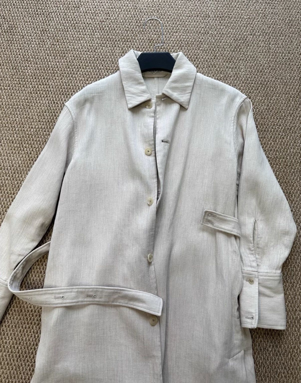 Auralee AAURALE Cotton & Camel Hair Blend Belted Trench Coat K23 Size XS / US 0-2 / IT 36-38 - 2 Thumbnail