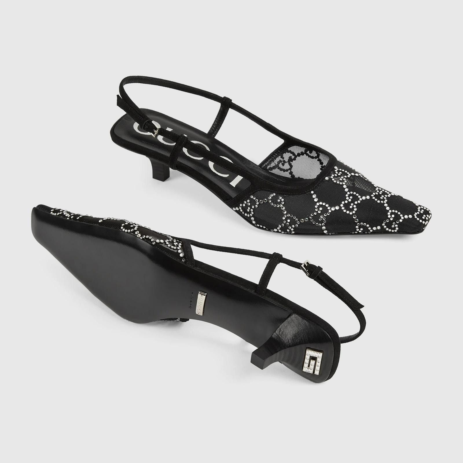 Gucci Gucci GG Crystal Slingback Pumps Size US 7.5 / IT 37.5 - 3 Thumbnail