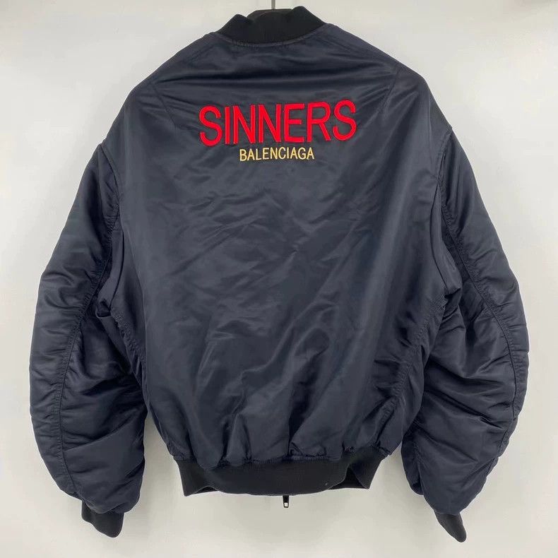 Balenciaga Sinners flight jacket with embroidery letters on