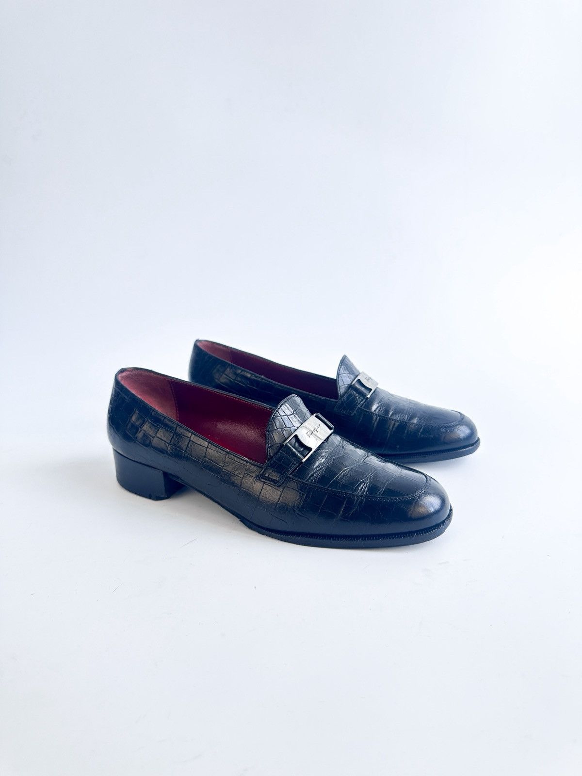 Salvatore Ferragamo Salvatore Ferragamo Sport Croc-Embossed Leather Loafers Size US 6 / IT 36 - 1 Thumbnail