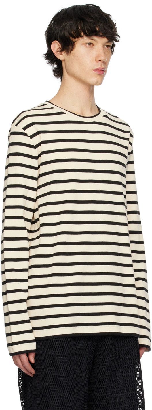 Jil Sander o1mt1gz0625 Long Sleeve T-Shirt in White/Black Size US M / EU 48-50 / 2 - 2 Thumbnail