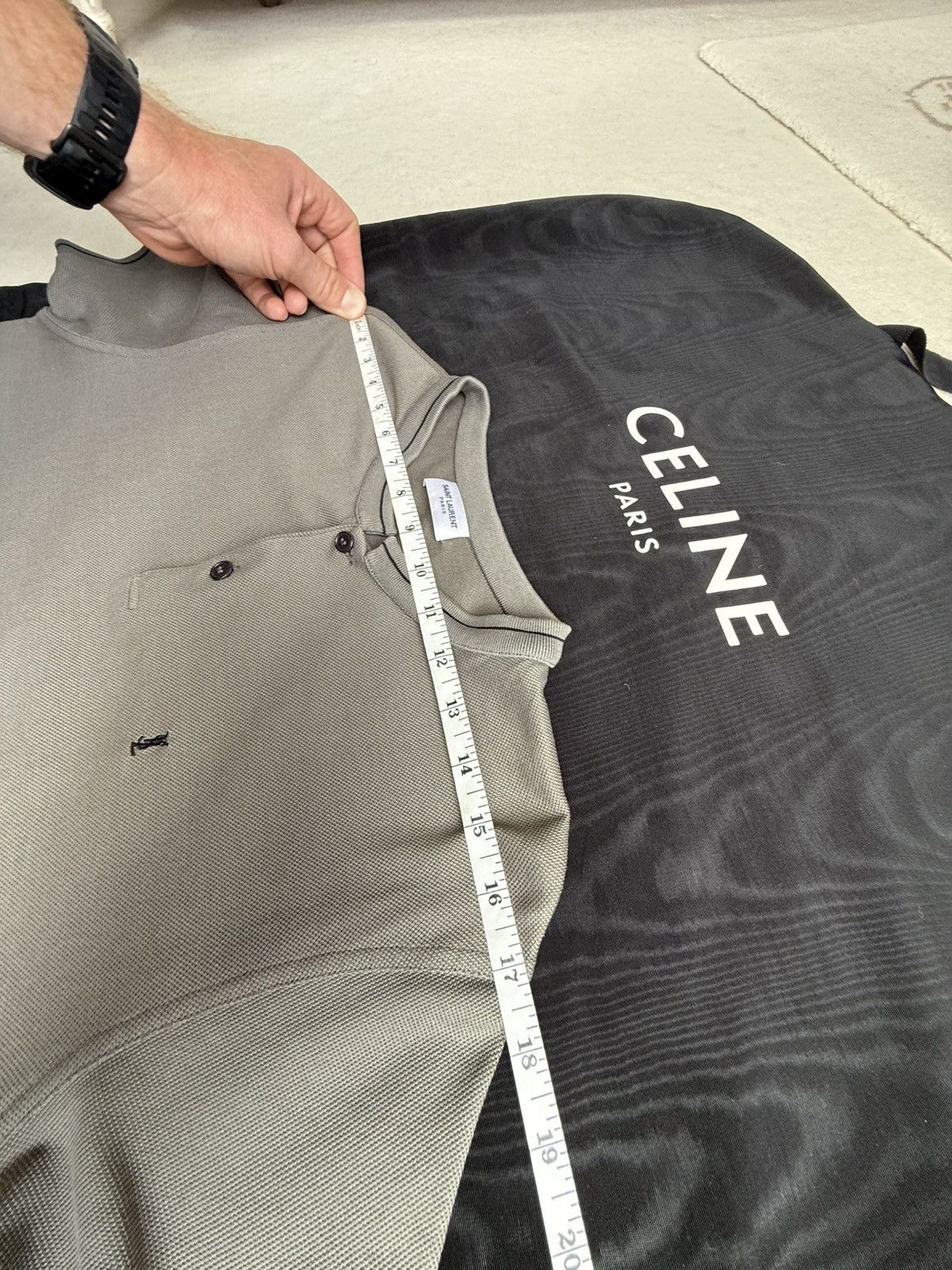 Saint Laurent Paris SS13 Saint Laurent ysl logo Cassandre polo t shirt Hedi Size US S / EU 44-46 / 1 - 3 Thumbnail