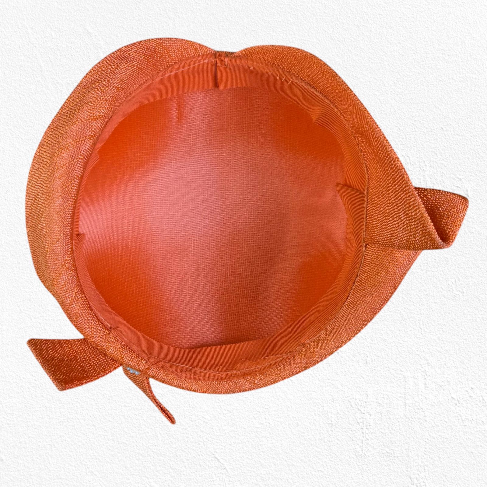 Vintage 1920s Orange Cloche Hat Art Deco Style Size ONE SIZE - 9 Thumbnail
