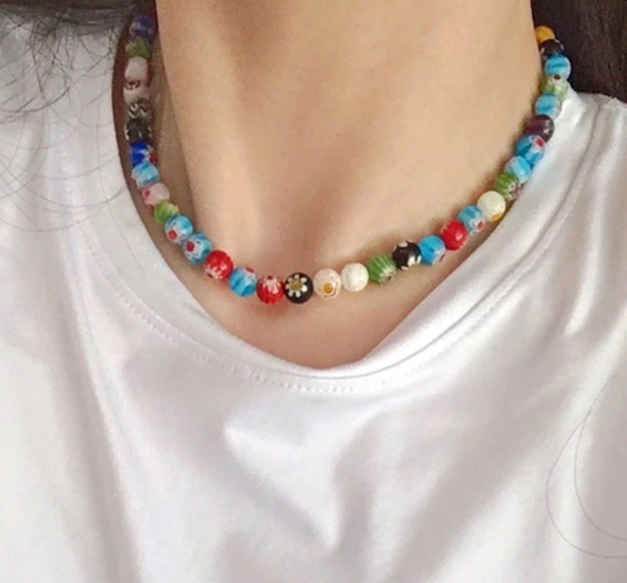 Jewelry × Vintage Flower Beaded Necklace Size ONE SIZE - 1 Thumbnail