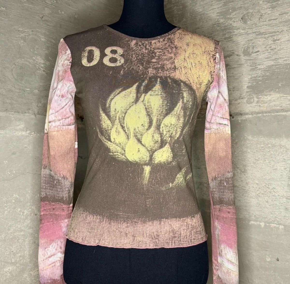 Cop Copine × Japanese Brand 1990s Cop Copine Artichoke Mesh Print Long Sleeve Size M / US 6-8 / IT 42-44 - 2 Thumbnail