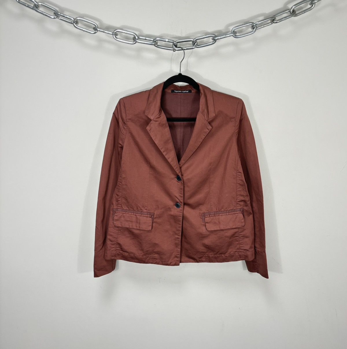 hannes roether Hannes Roether NEW Rust Cotton Linen Luxury Blazer Jacket Size M / US 6-8 / IT 42-44 - 1 Thumbnail