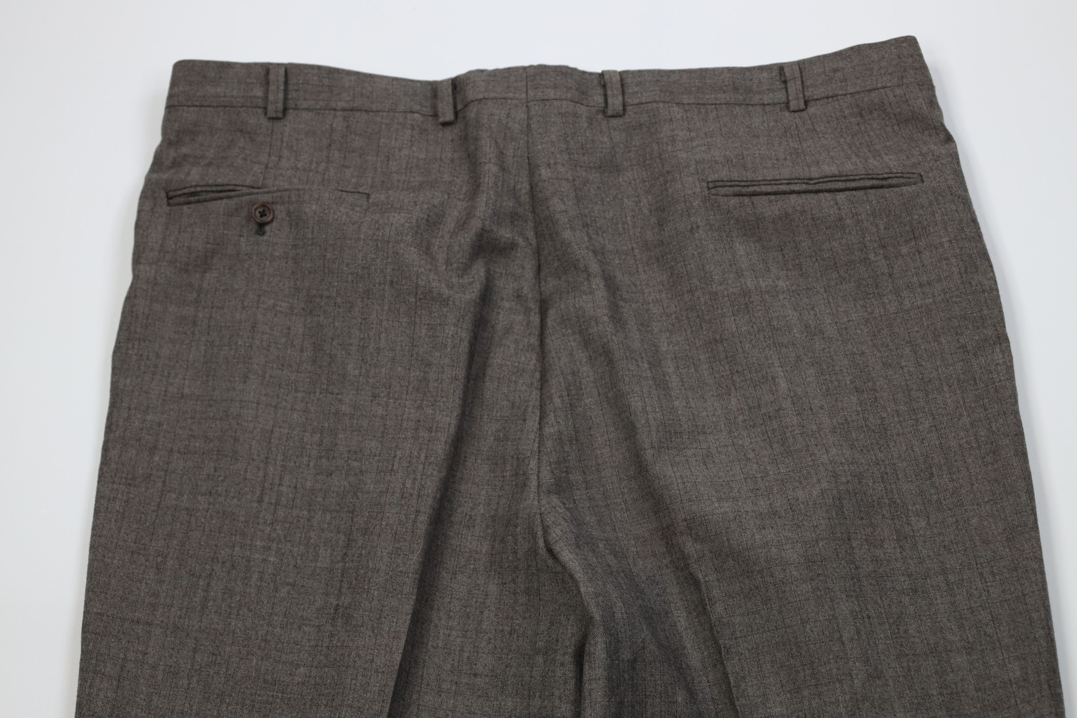 Hickey Freeman Vintage 90s Hickey Freeman Wide Leg Chino Pants Gray Check Size US 40 / EU 56 - 12 Thumbnail