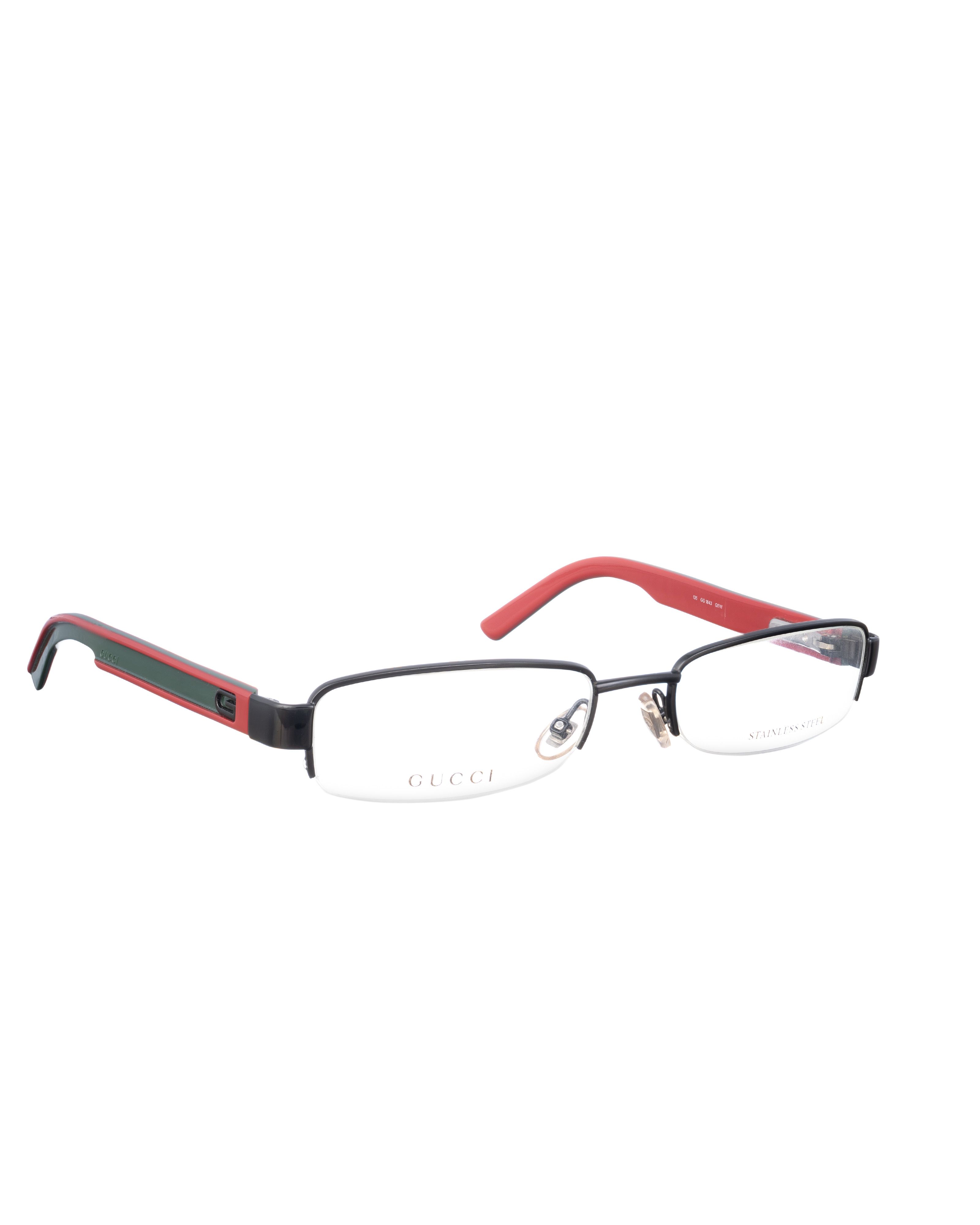 Gucci Gucci 00s Green & Red Half Rim Glasses Size ONE SIZE - 3 Thumbnail
