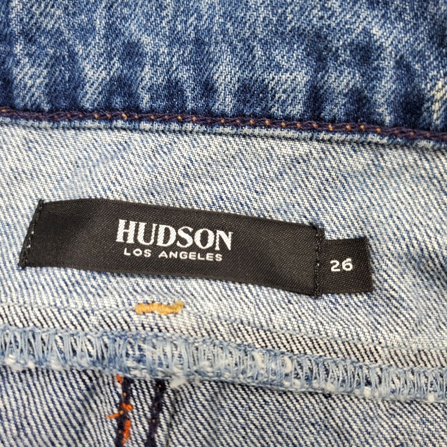 Hudson Hudson Womens Size 26 Jeans Blue Distressed Button Fly Boyfriend Relaxed Recoil 5-Pocket Denim Straight Leg Pants/scripts Size 26" / US 2 / IT 38 - 6 Thumbnail