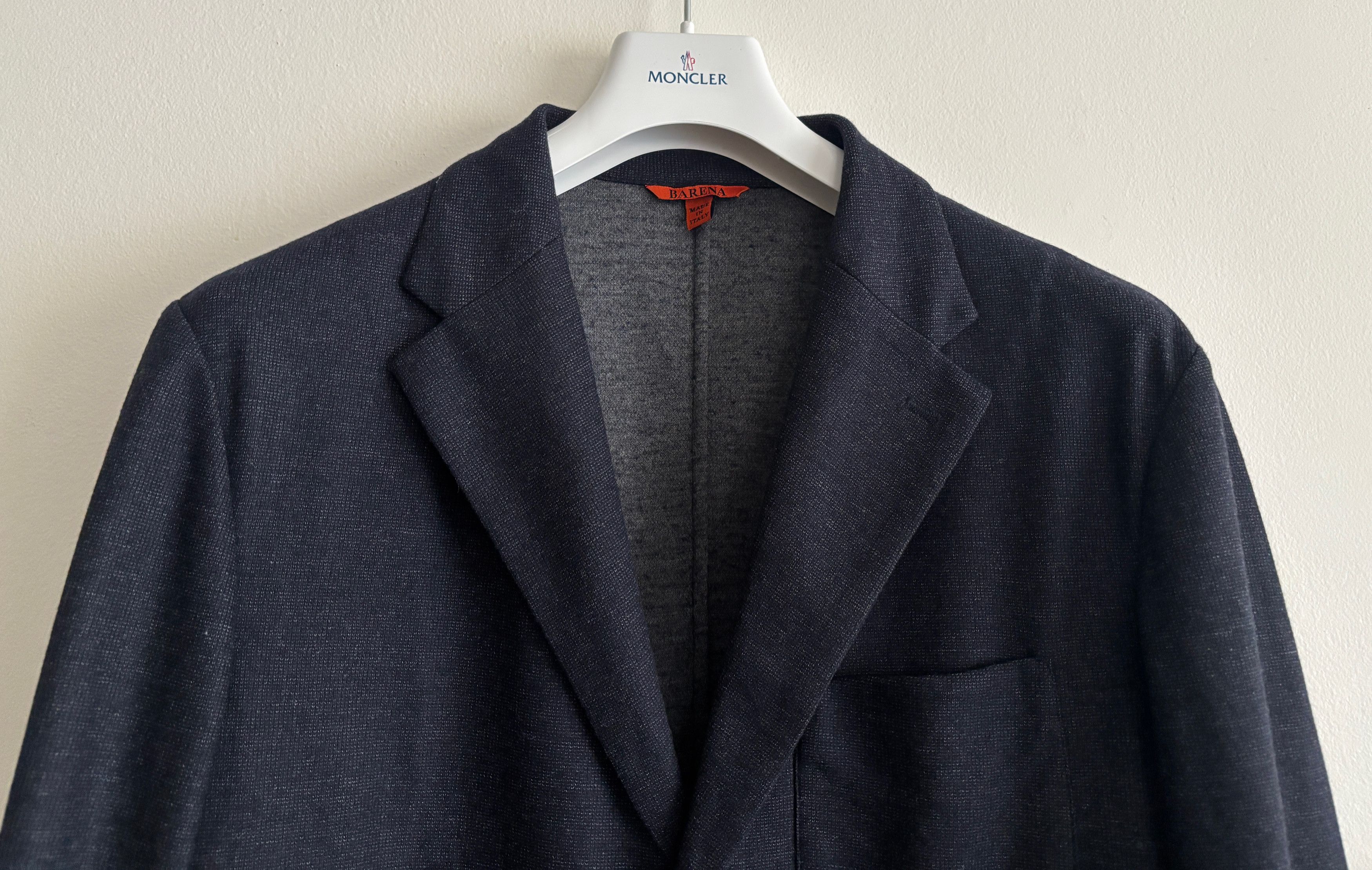 Barena Monocle 3 roll 2 Unstructured Navy Wool Cashmere Sport Coat Size 44R - 3 Thumbnail