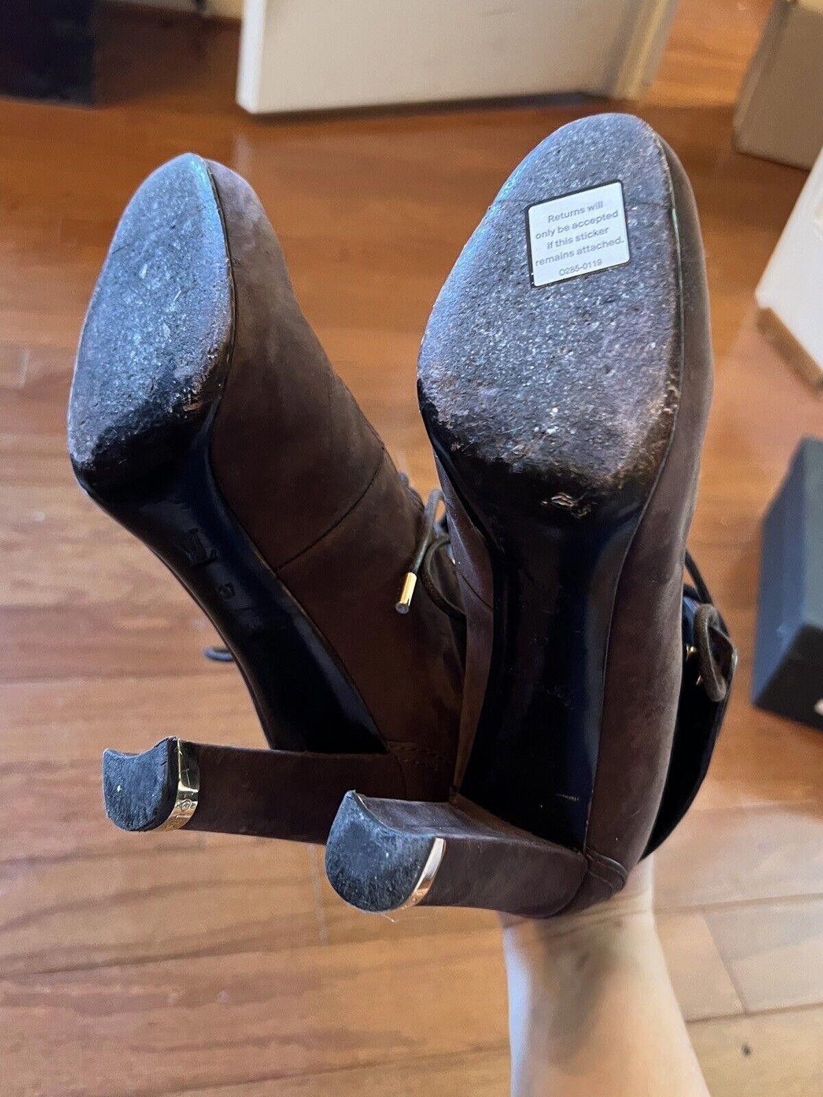 Louis Vuitton Louis Vuitton Brown Suede Monogram Combat Boots Heels Sz 37 Size US 7 / IT 37 - 12 Thumbnail