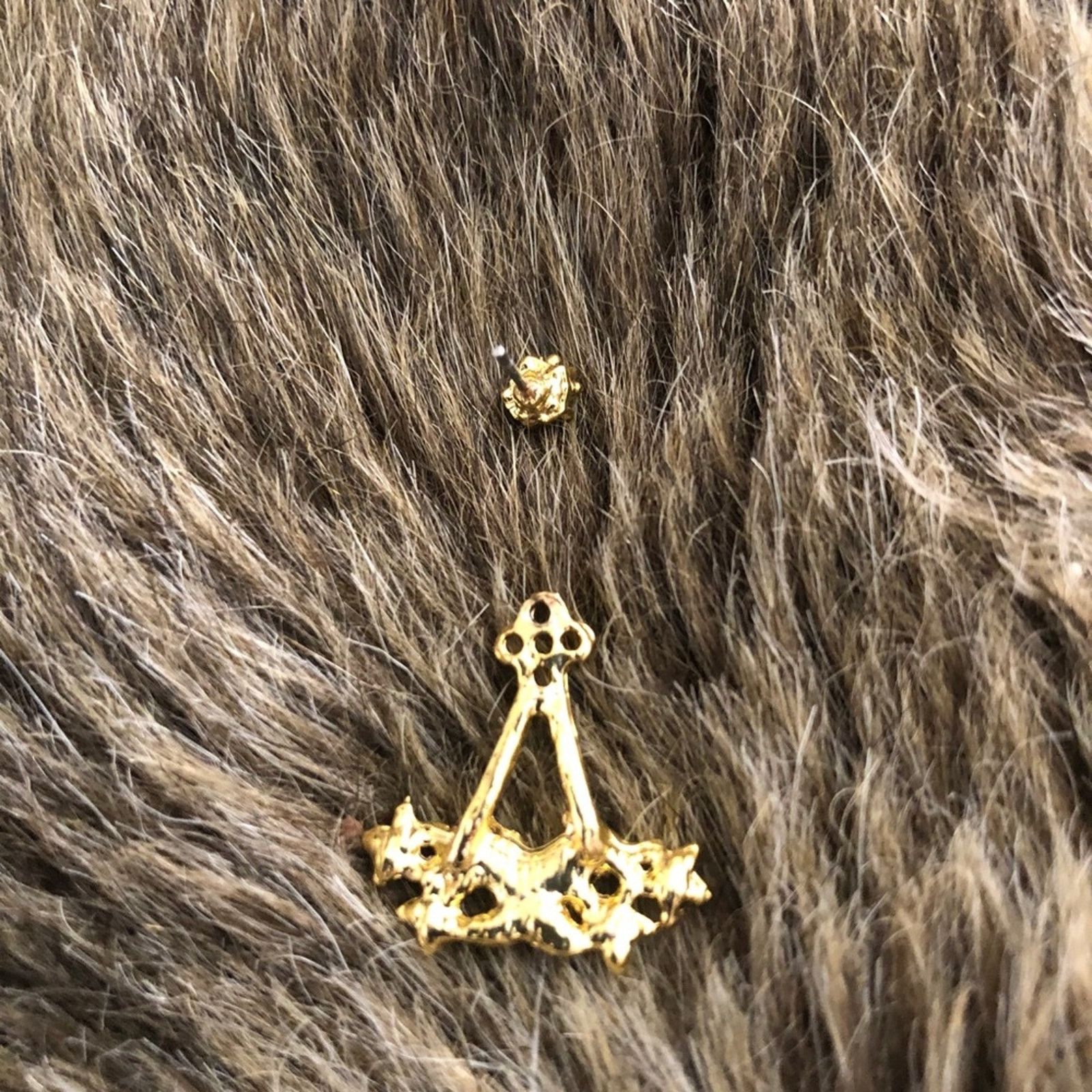 Jewelry Gold tone enamel rhinestone two part earrings Size ONE SIZE - 6 Thumbnail