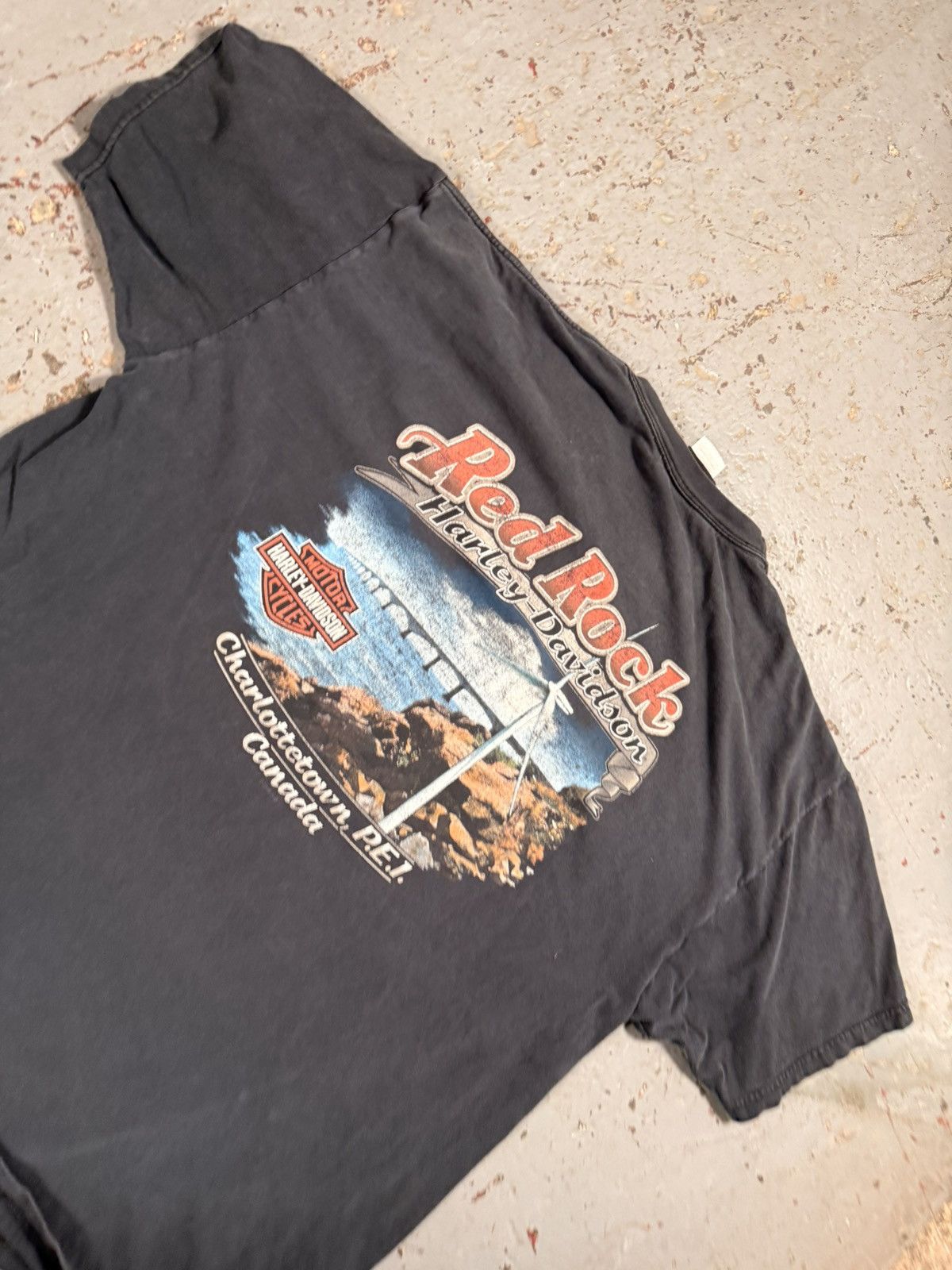 Harley Davidson Insane Sun Faded Distressed Flaming Harley Davidson Tee Size US XXL / EU 58 / 5 - 9 Thumbnail