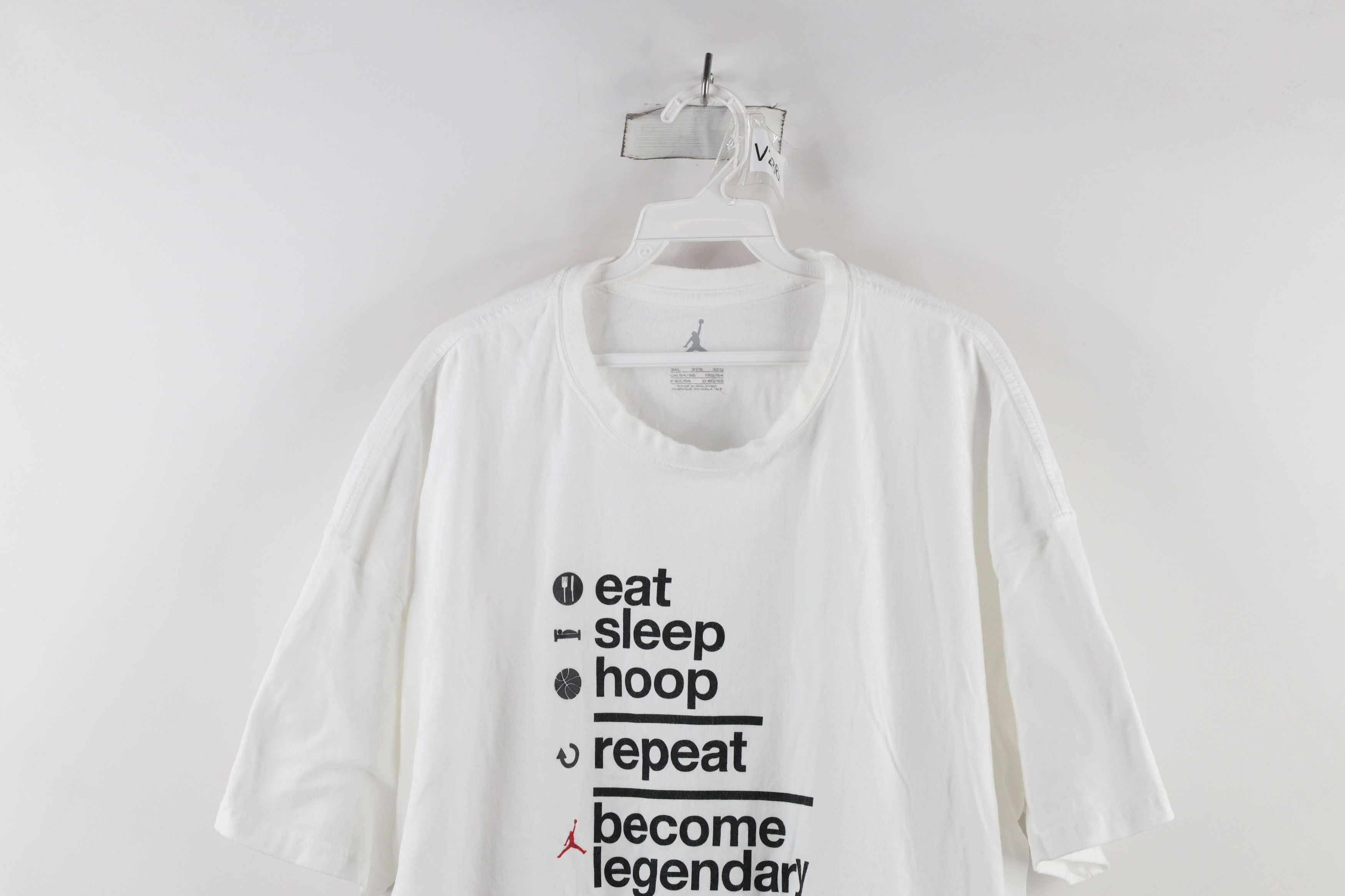 Nike × Vintage Nike Air Jordan Sleep Hoop Repeat Legendary T-Shirt White Size US XXL / EU 58 / 5 - 2 Thumbnail