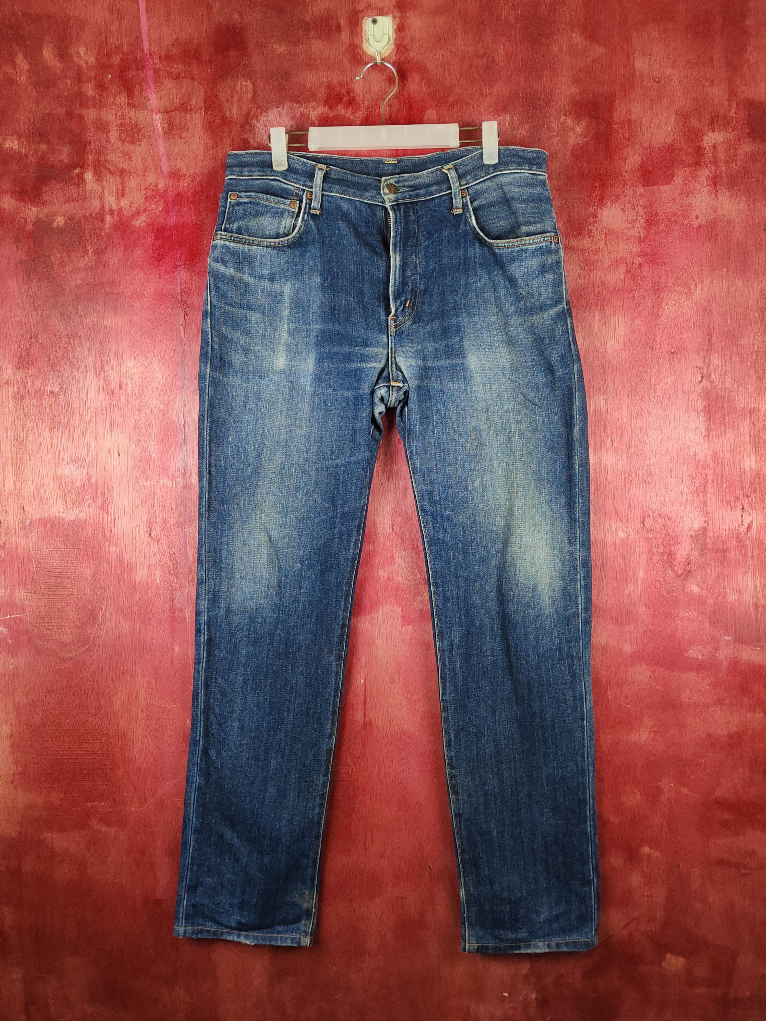 Edwin Edwin Dark Blue Distressed Ripped Jeans #S2147 Size US 32 / EU 48 - 1 Thumbnail