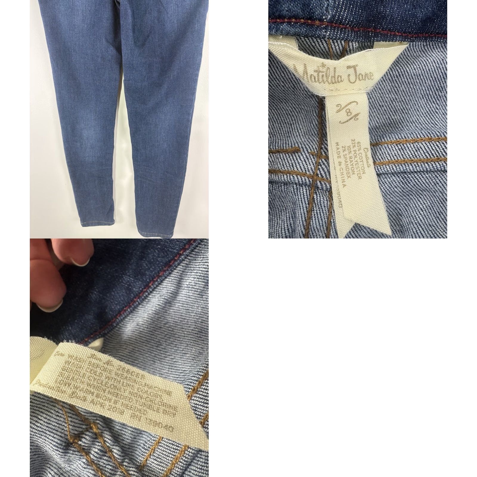 Vintage Matilda Jane Dk Wash W-Whiskers Skinny Jeans Womens Size 8 Hummingbird Size 30" / US 8 / IT 44 - 8 Thumbnail