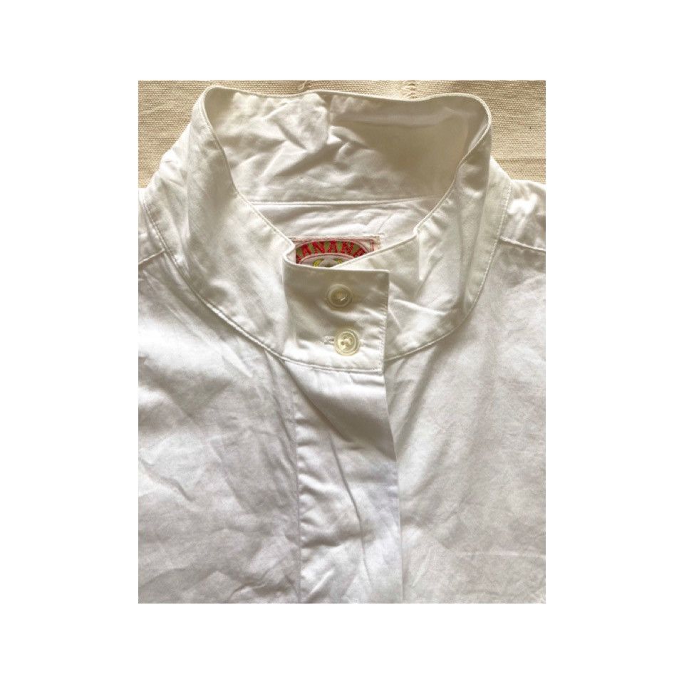 Banana Republic 90’s Banana Republic Mandarin Collar Basic White Shirt Size L / US 10 / IT 46 - 4 Thumbnail