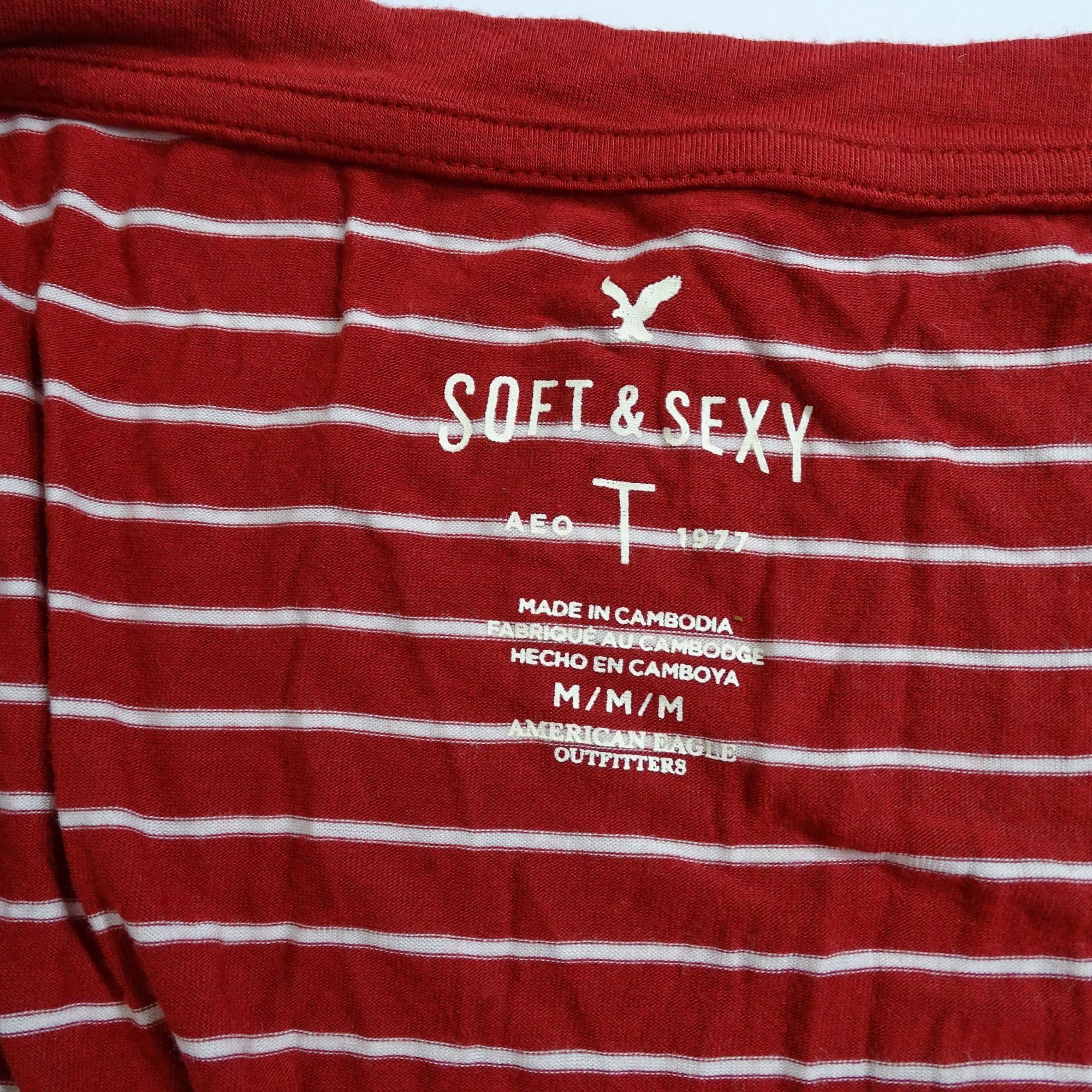 American Eagle Outfitters American Eagle Soft and Sexy V-Neck Stripe Size M Size M / US 6-8 / IT 42-44 - 5 Thumbnail
