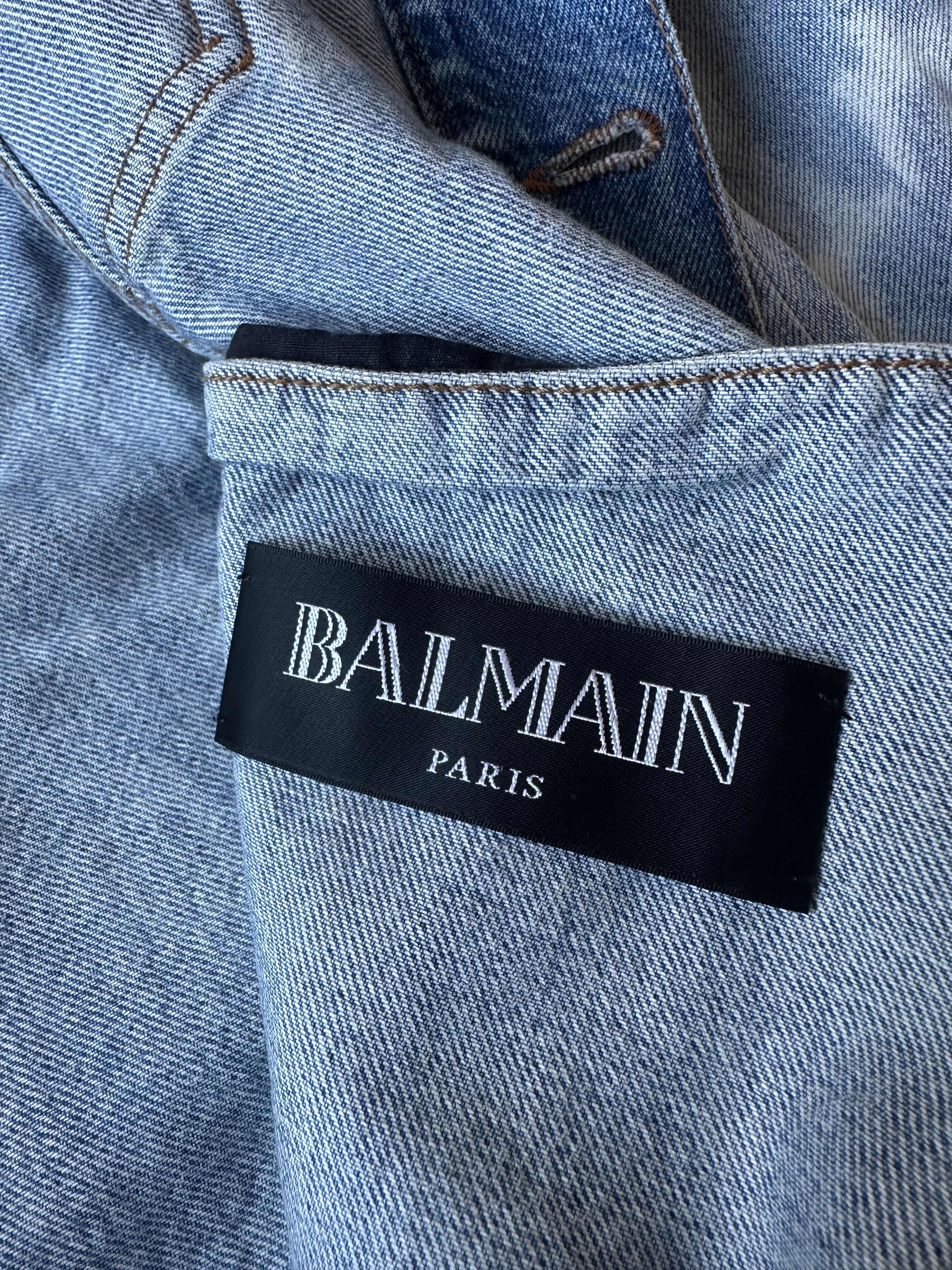 Balmain SS18 Balmain Distressed Paint Splatter Denim Jacket White Size US XL / EU 56 / 4 - 12 Thumbnail