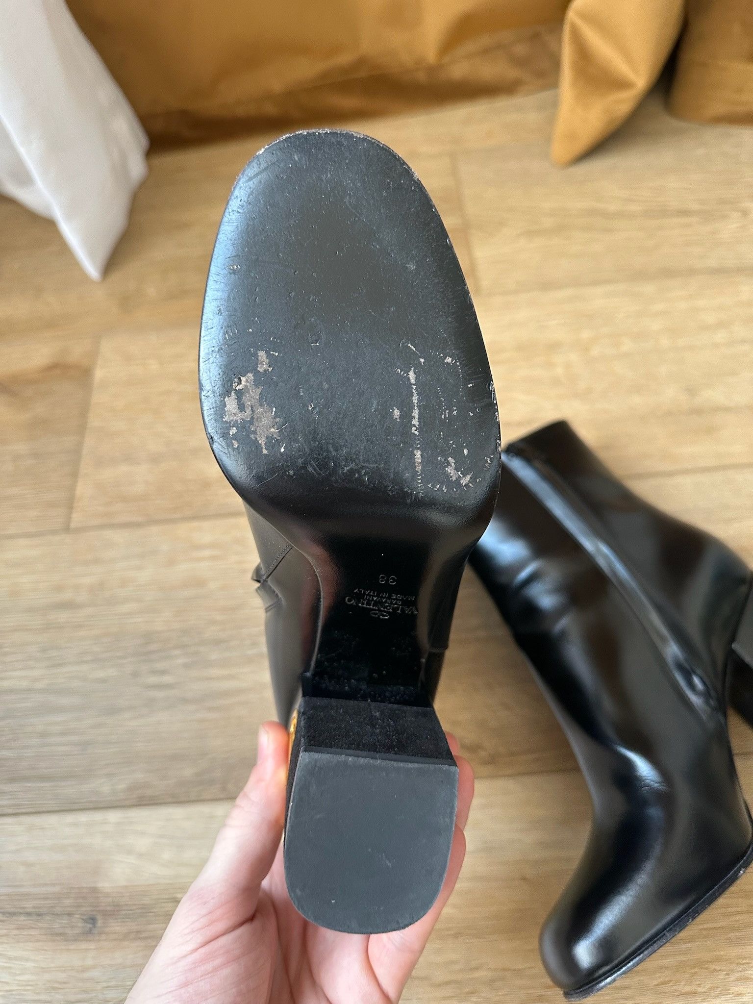 Valentino 🔥SALE🔥 Valentino Garavani Women’s Block Heel Logo Booties Size US 7 / IT 37 - 6 Thumbnail