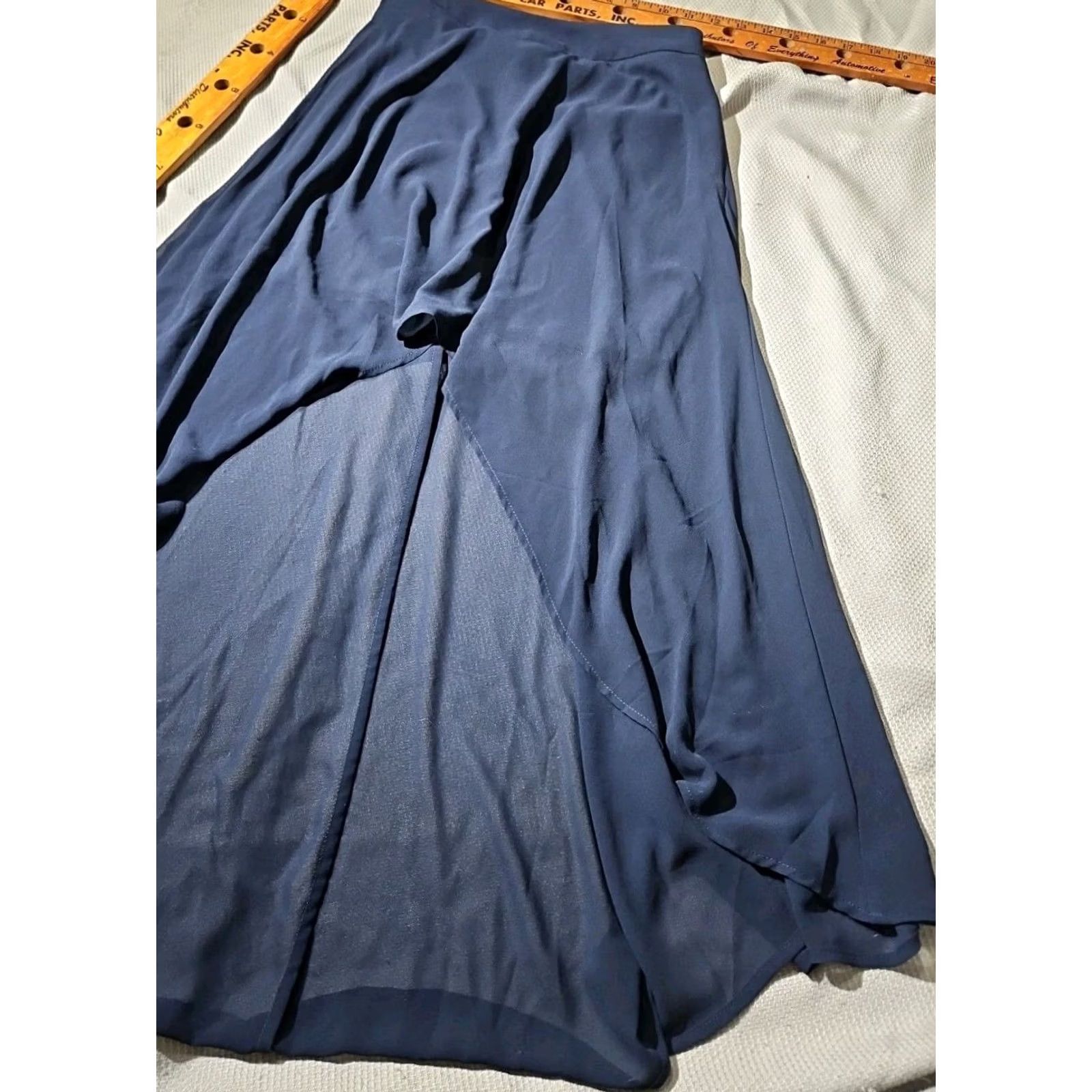 Forever 21 FOREVER 21 Skirt Womens Small S Blue Pull On Zip Layered Preppy Flowy Lined Size 28" / US 6 / IT 42 - 5 Thumbnail