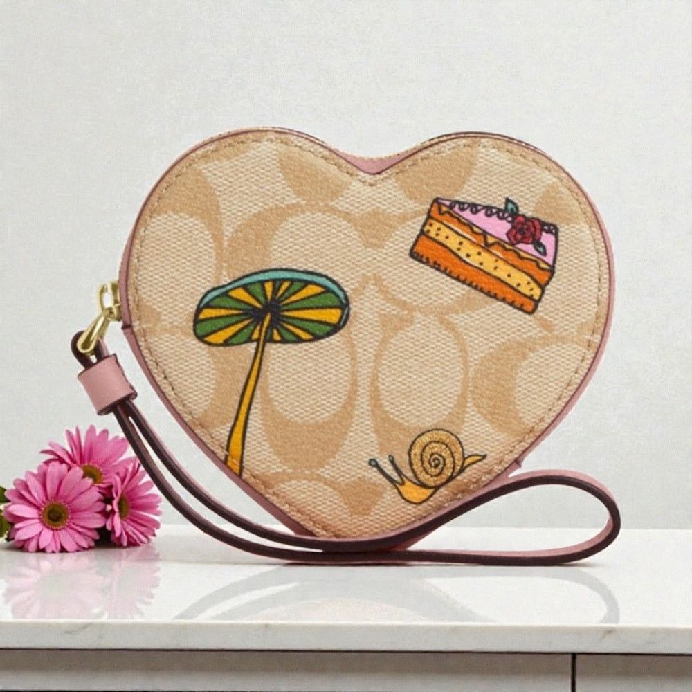 Coach Coach X Observed By Us Heart Coin Case CU405 Size ONE SIZE - 1 Thumbnail
