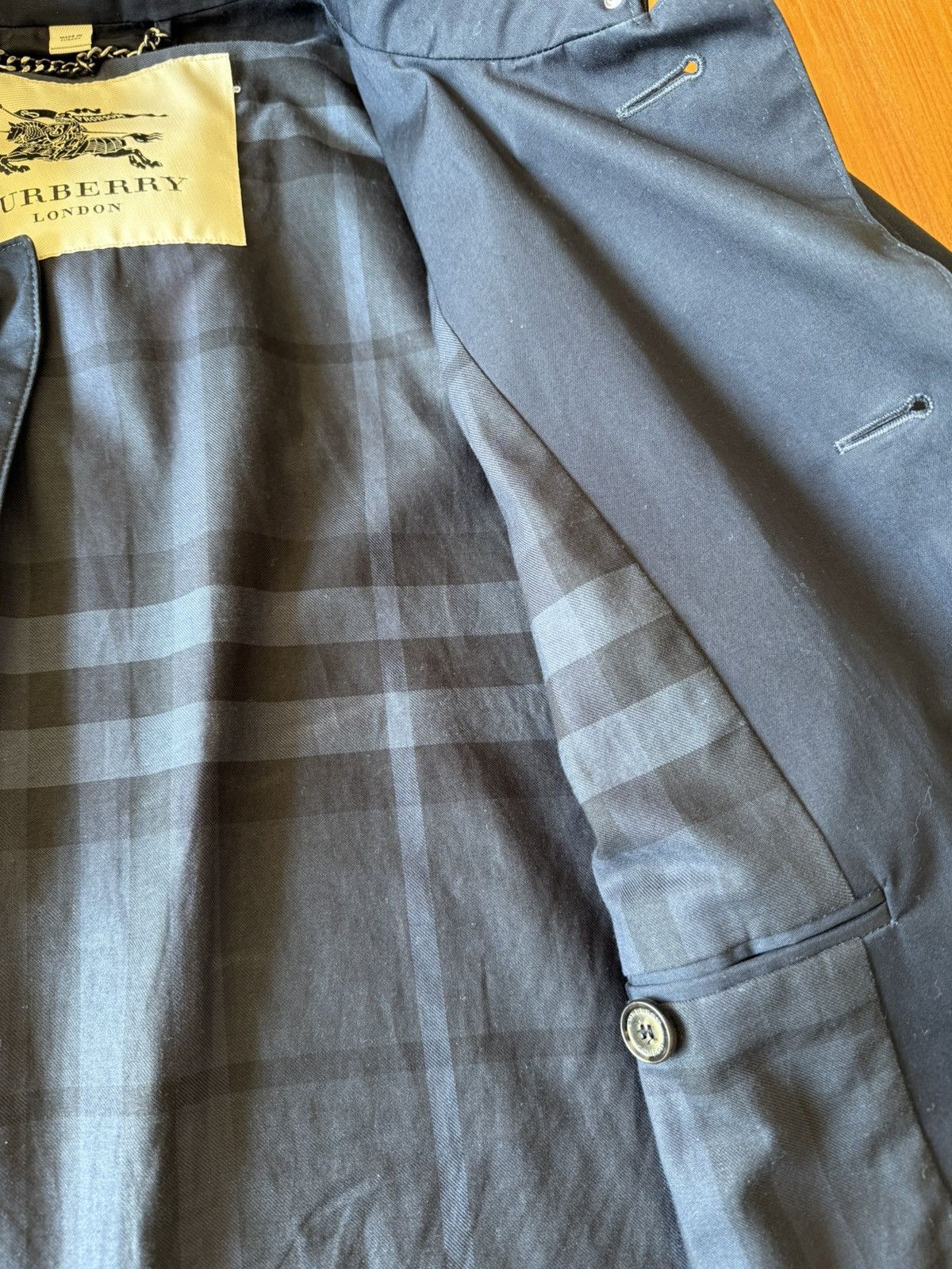Burberry Burberry Car Coat in Dark Navy Size US L / EU 52-54 / 3 - 3 Thumbnail