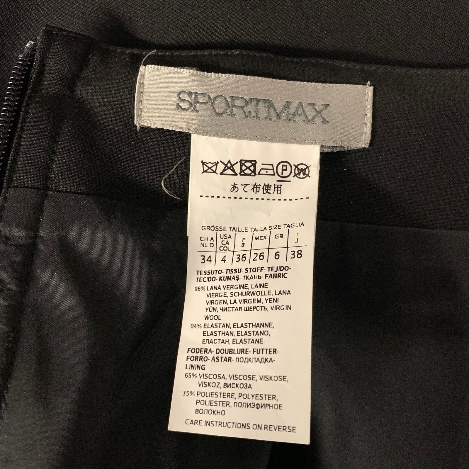 Sportmax SPORTMAX Size 4 Black Wool Blend Mid-Calf Skirt Size 27" / US 4 / IT 40 - 5 Thumbnail