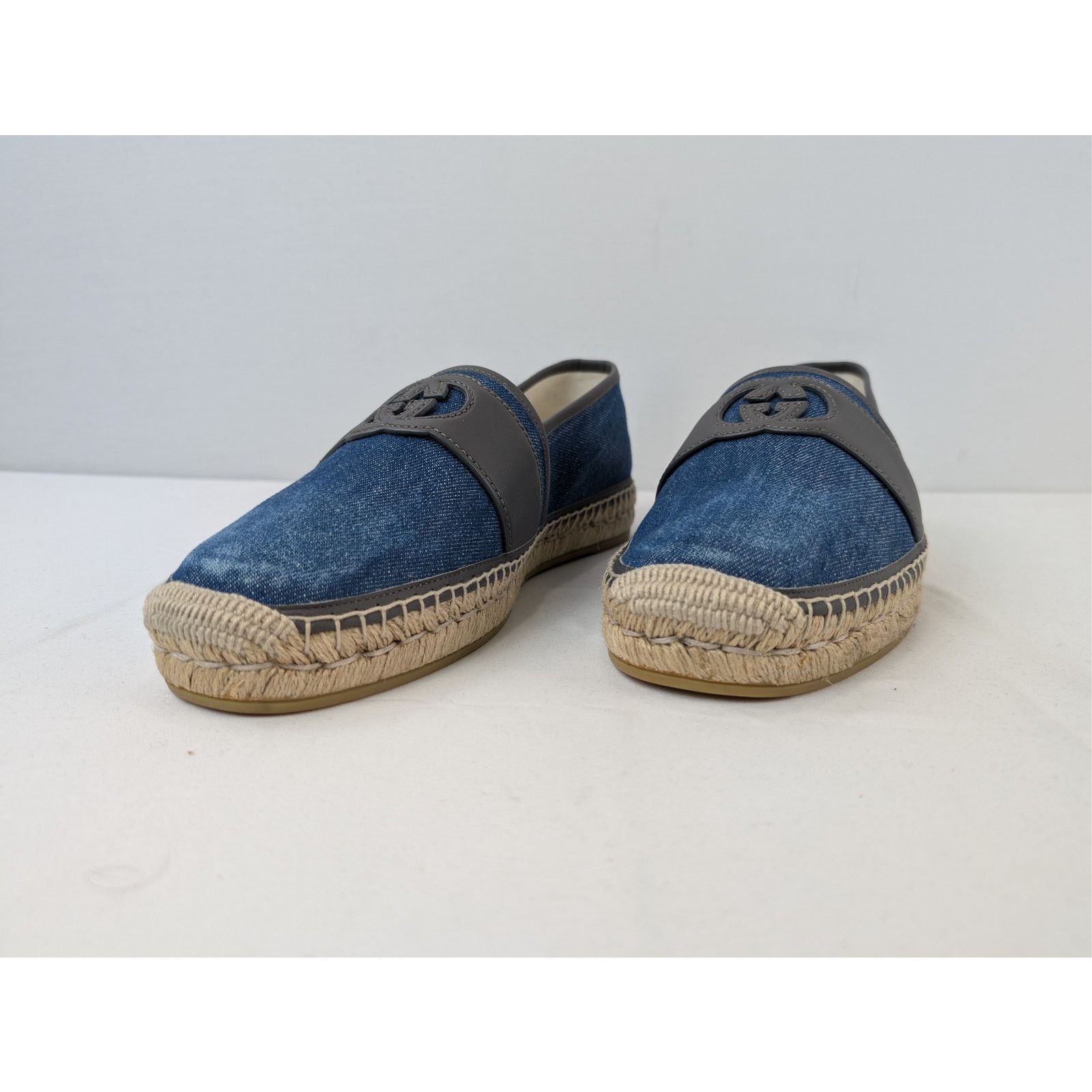 Gucci o1rshd1 espadrilles Tank Denim Softy Loafers Shoe boots Blue Size US 11.5 / EU 44-45 - 7 Thumbnail