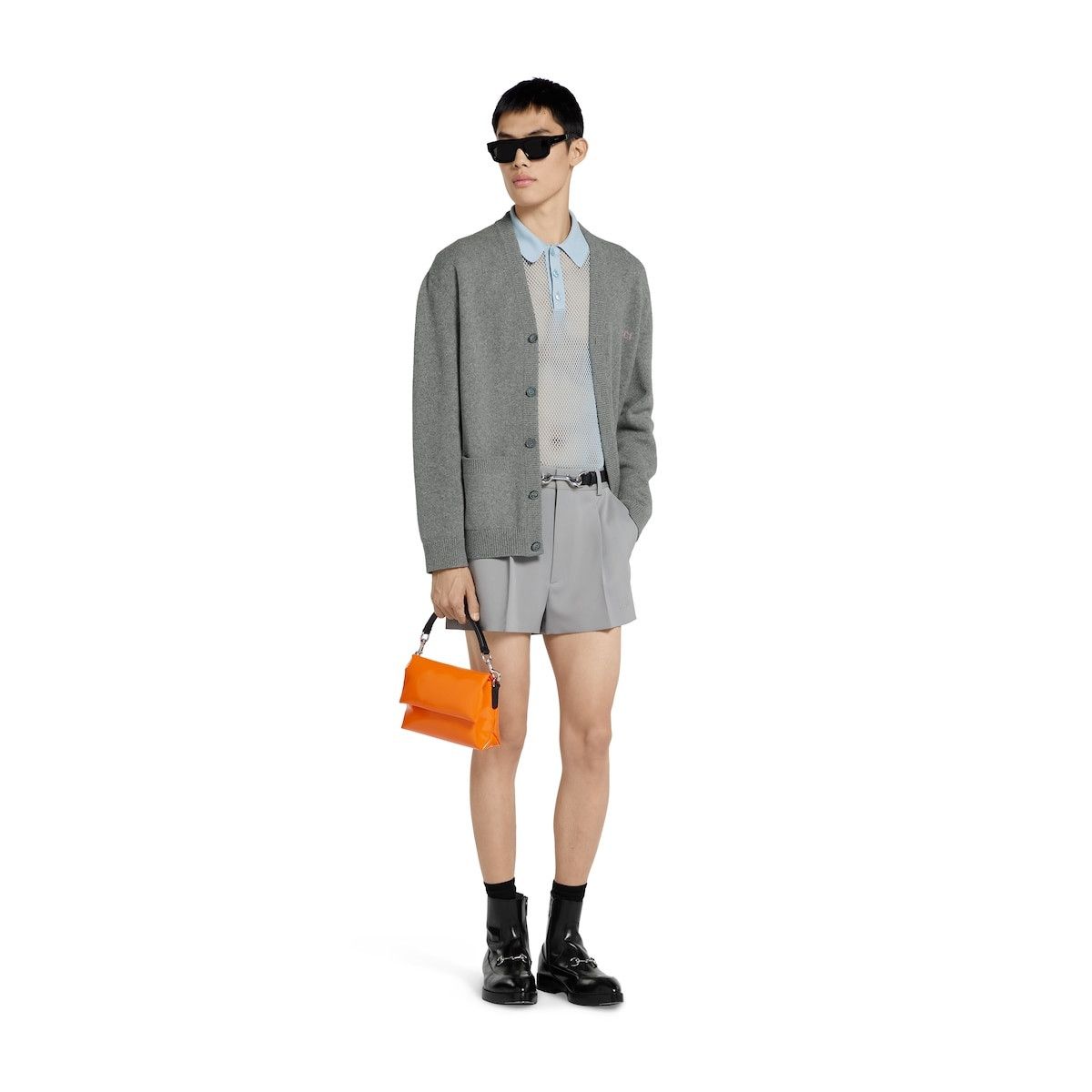 Gucci o1s1wg110925 Wool Cashmere Cardigan With Intarsia in Grey Size US XS / EU 42 / 0 - 2 Thumbnail