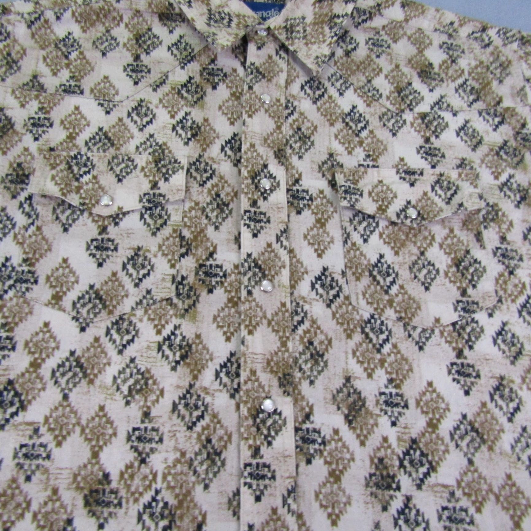 Wrangler VINTAGE Wrangler Button-Up Shirt Men Large Green Geometric Pearl Snap Western Classic Size US L / EU 52-54 / 3 - 3 Thumbnail