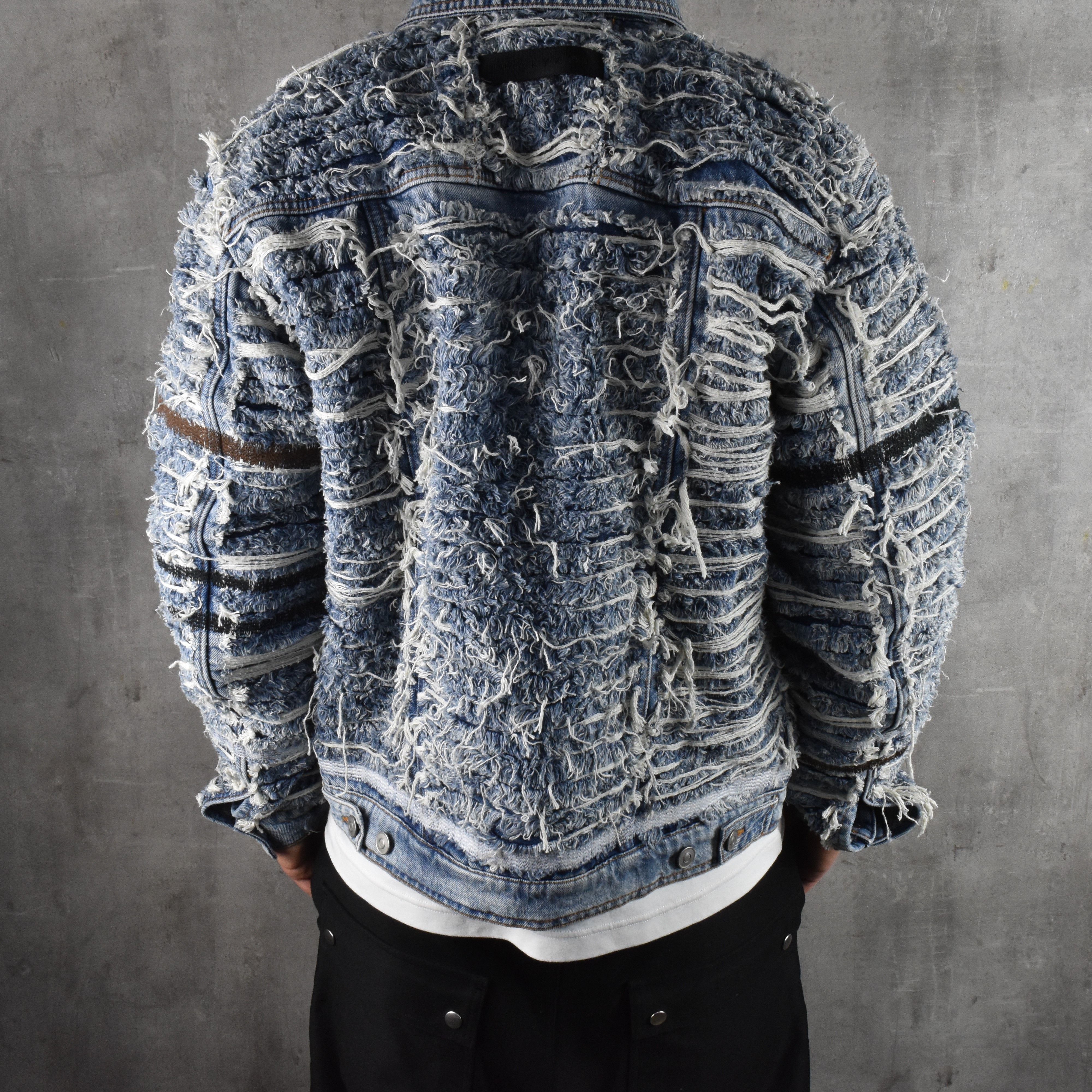 1017 ALYX 9SM × Blackmeans 1017 ALYX 9SM BLACKMEANS Shredded Denim Distressed Jacket Size US S / EU 44-46 / 1 - 4 Thumbnail
