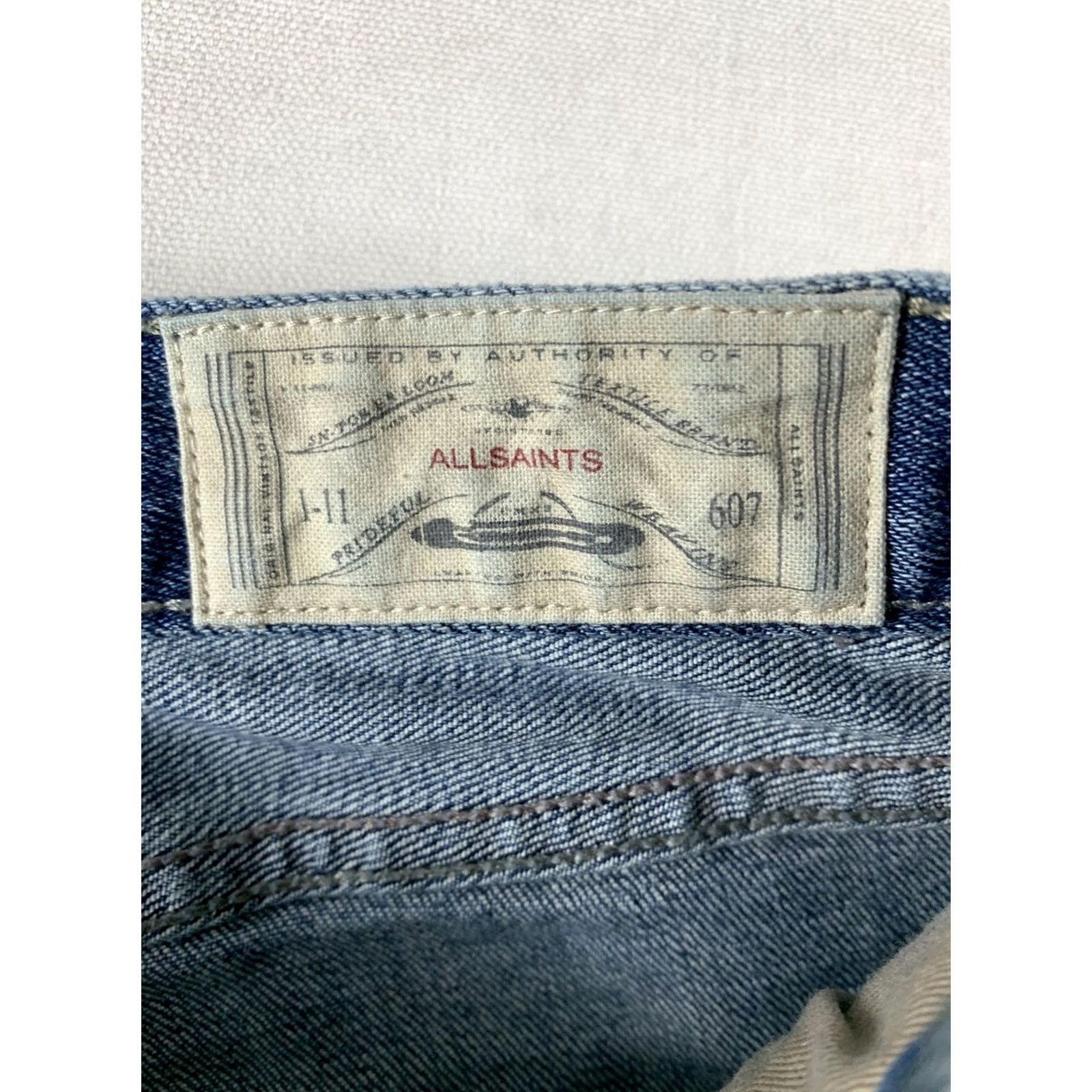 Allsaints AllSaints Jeans Womens 26 Blue ASHBY SIZE COTTON POLY FLAT LAY 27X29 Size 26" / US 2 / IT 38 - 6 Thumbnail