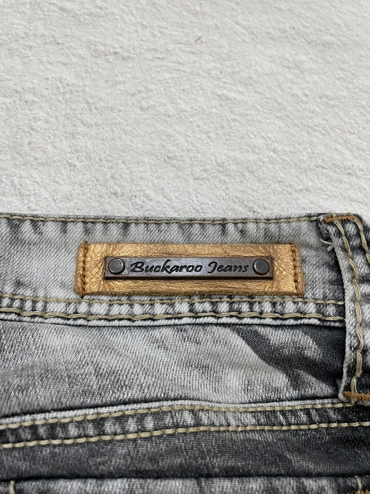 Japanese Brand 00s Buckaro Flare Denim Mudwash Grey Y2K Japan Size US 28 / EU 44 - 14 Thumbnail