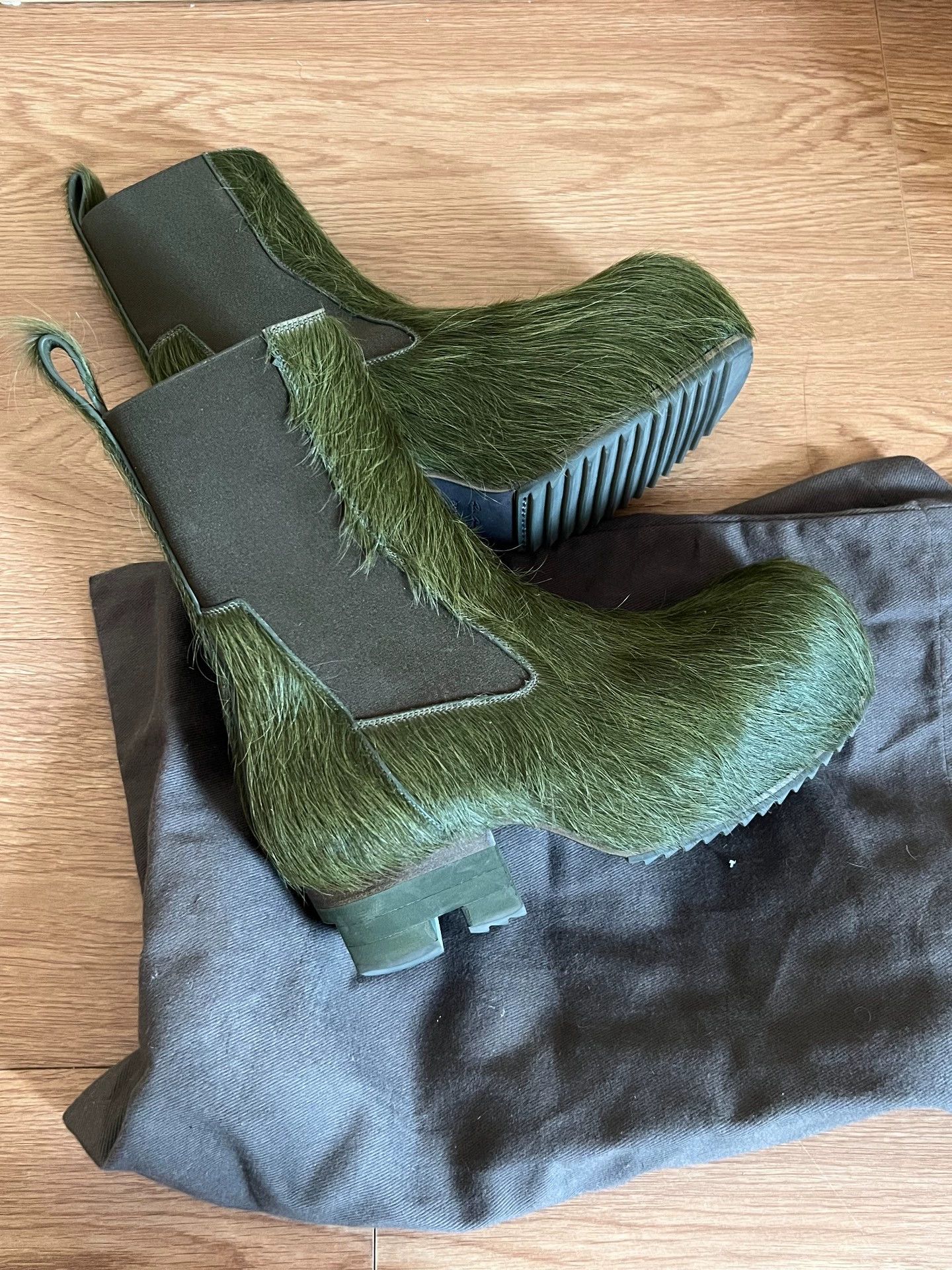 Rick Owens Rick Owens horsehair boots, green horsehair Size US 7 / EU 40 - 5 Thumbnail