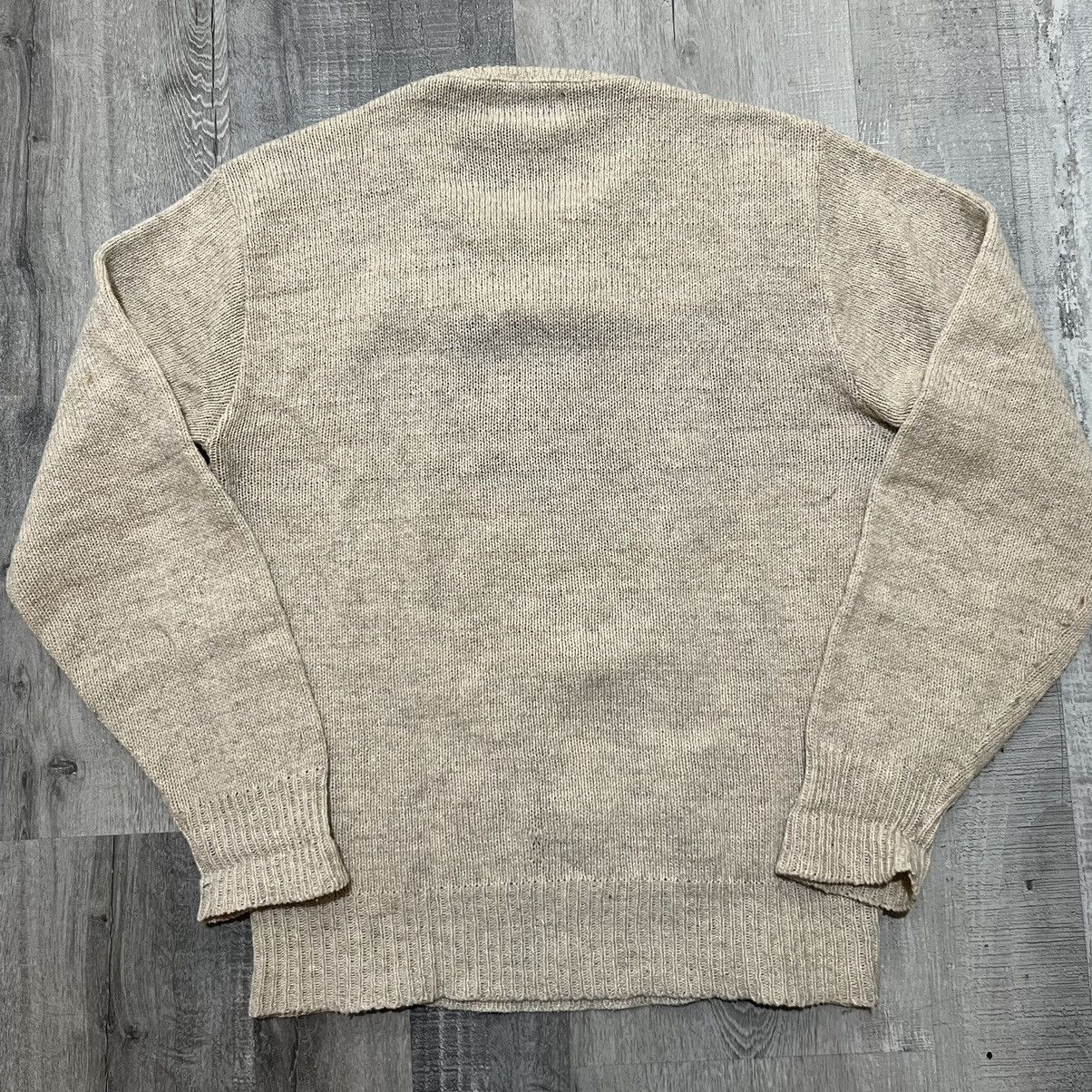 Vintage VTG Career Club 70s Wool Blend Oatmeal Cable Knit Sweater Size US M / EU 48-50 / 2 - 2 Thumbnail