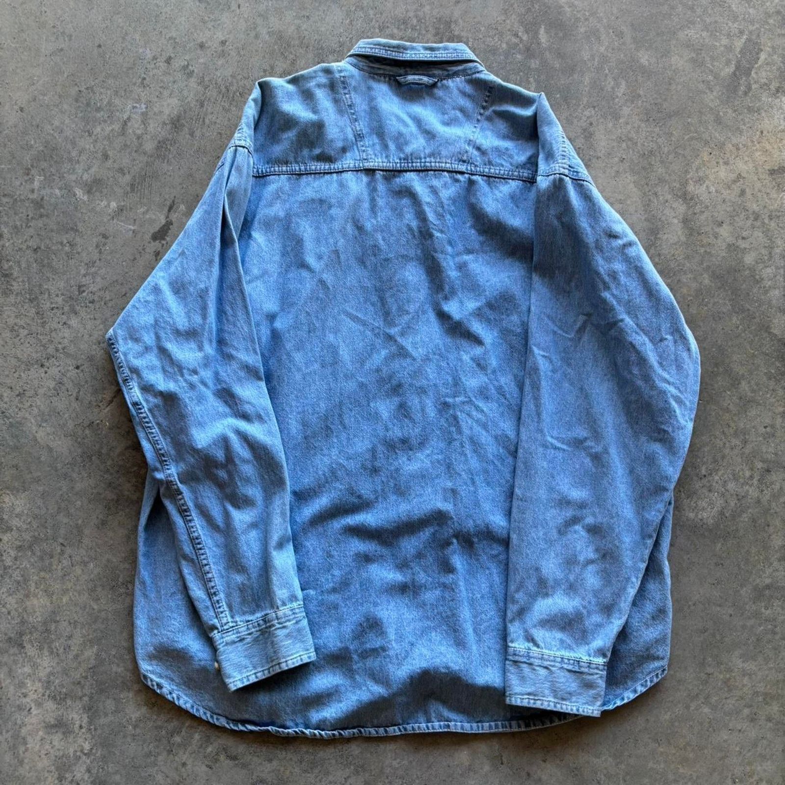 Carhartt × Vintage × Wrangler 90s Denim Button Up Shirt Size US XL / EU 56 / 4 - 5 Thumbnail