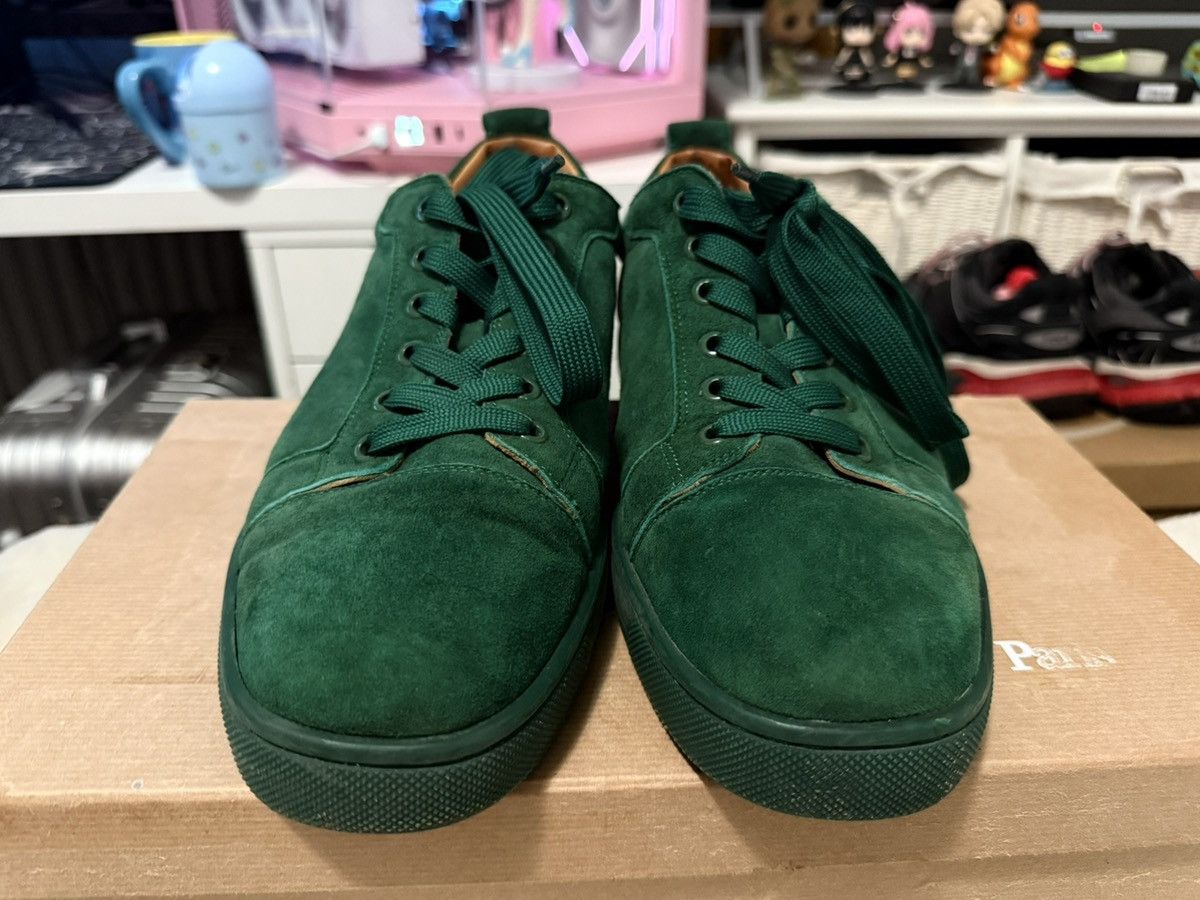 Christian Louboutin Christian Louboutin Low Top Junior Sneaker Green Suede Size US 10 / EU 43 - 6 Thumbnail