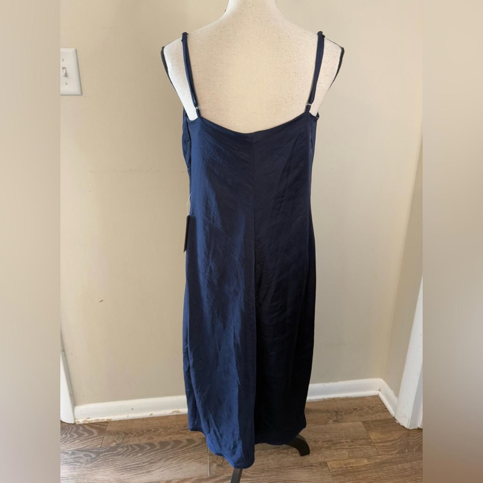 Other J for Justify navy blue silky sheath maxi dress SZ Large Size L / US 10 / IT 46 - 3 Thumbnail