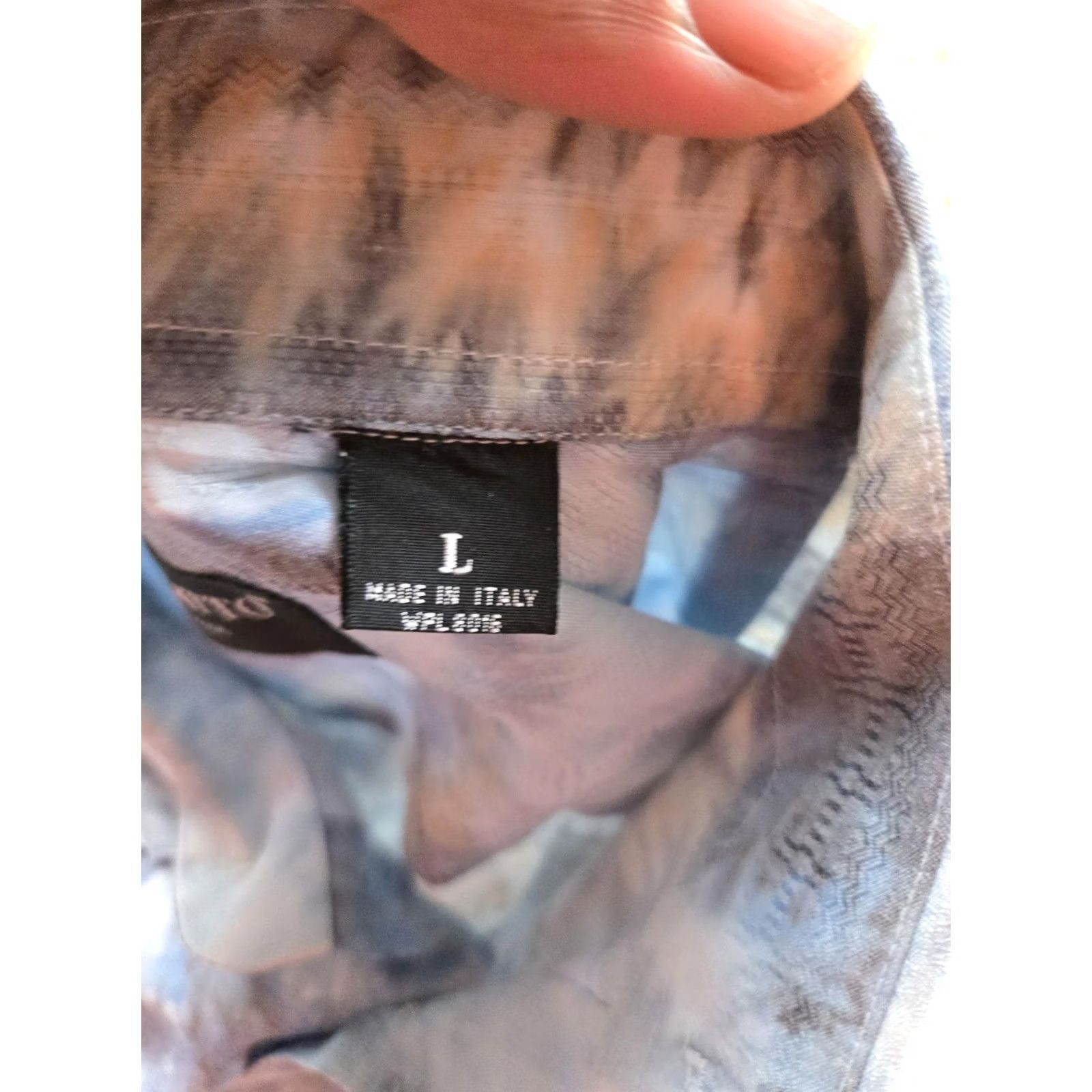Vintage VINTAGE Riscatto Shirt Mens L Blue Tie Dye Short Sleeve Button Up Italy Made Size US L / EU 52-54 / 3 - 4 Thumbnail